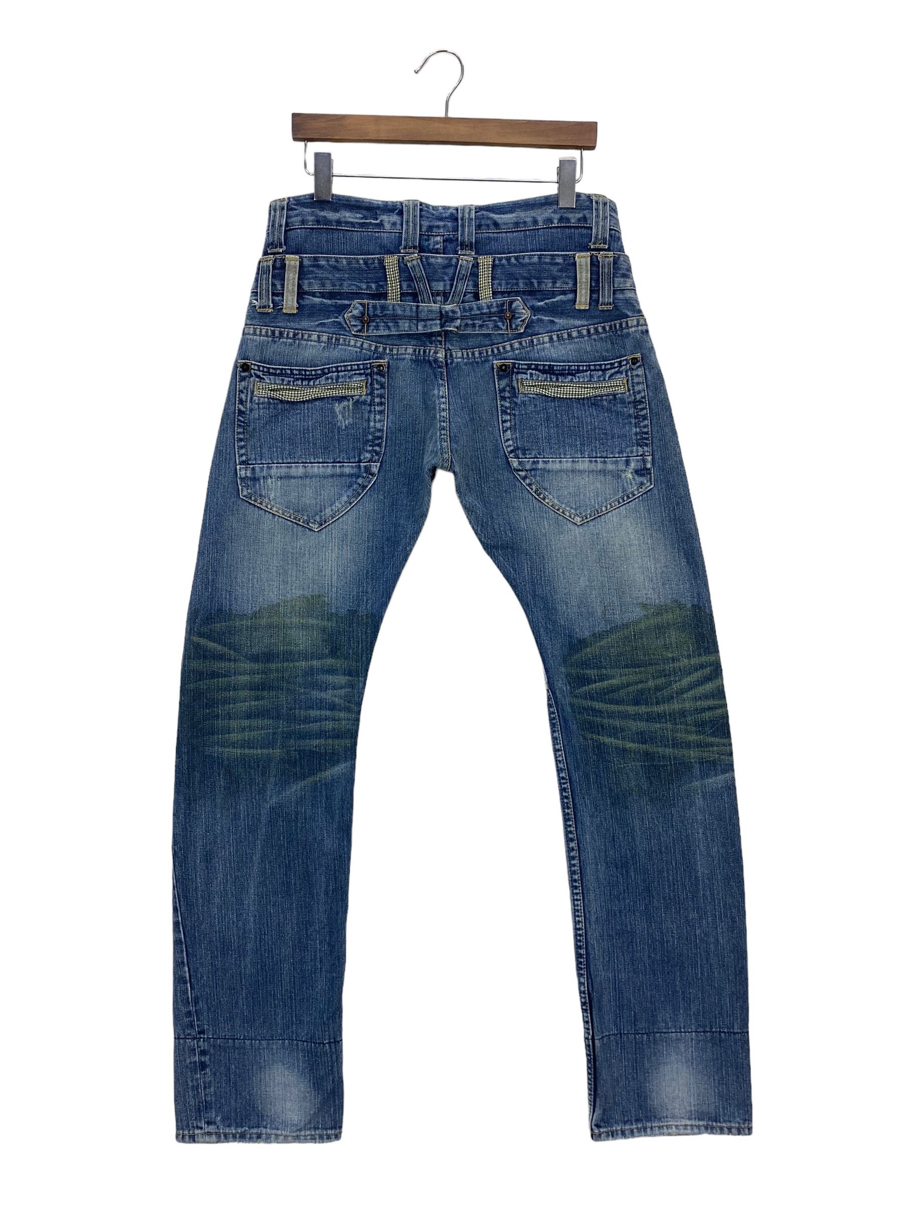 Japanese Brand Double Waist Punk Bondage Goth Rockers Jeans Size US 32 / EU 48 - 2 Thumbnail
