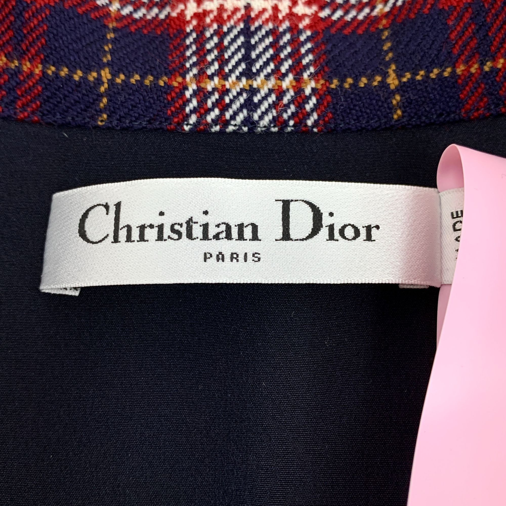 Dior Christian Dior Red Checkered Wool Short-Sleeve Jumpsuit W/ B Size XS / US 0-2 / IT 36-38 - 2 Thumbnail