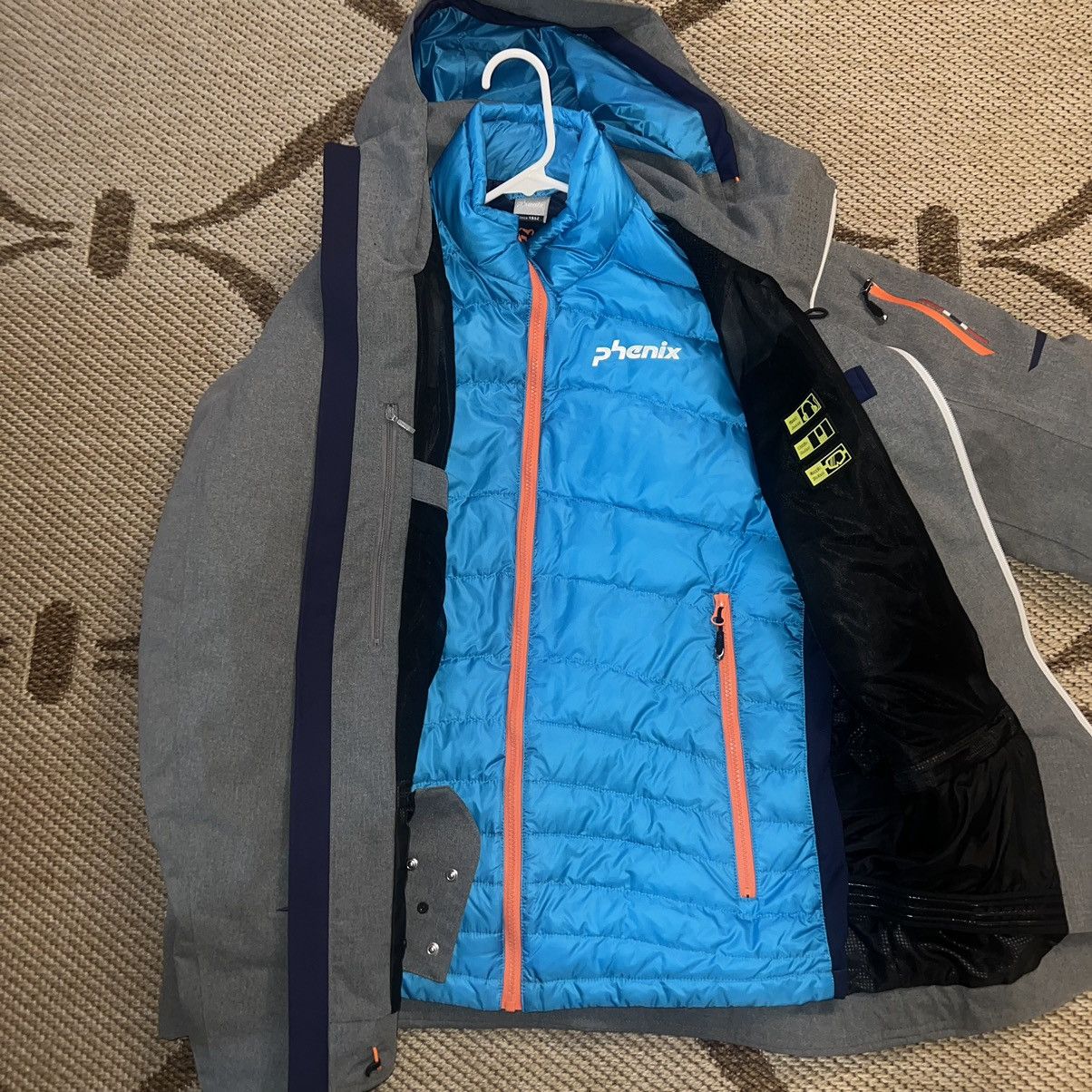 Phenix Sz 42 Phenix Norway 2-Layer Thunderon Digenite Thermo Ski Jacket Grey/Turquoise Size US L / EU 52-54 / 3 - 4 Thumbnail