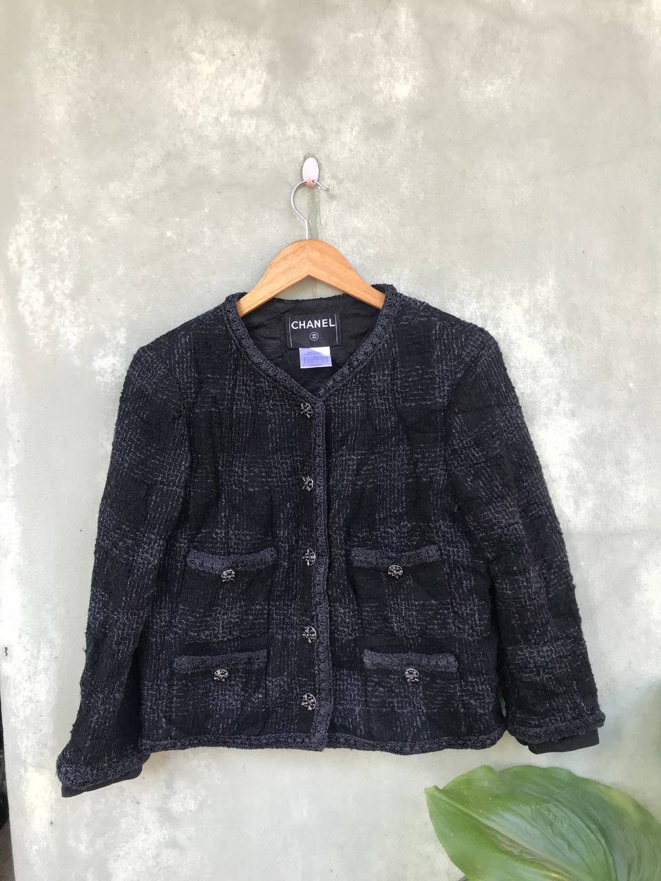 Chanel × Vintage SALE OFFER ACCEPT🔥🔥Vintage Chanel Lettle Black Jacket Tweed Size M / US 6-8 / IT 42-44 - 3 Thumbnail