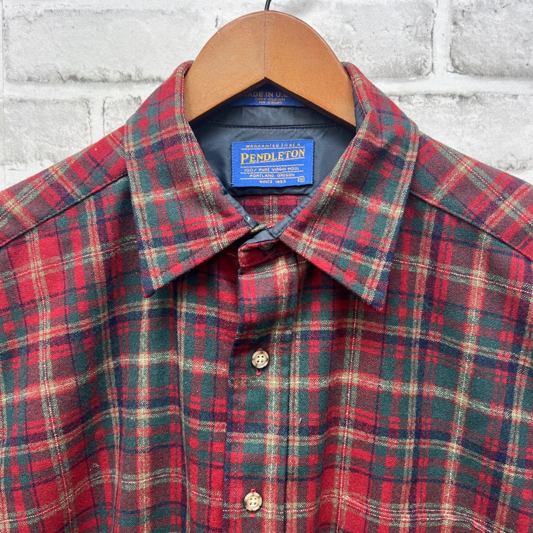 Pendleton Pendleton Red Wool Plaid Button-Up Shirt Mens Size M Size US M / EU 48-50 / 2 - 2 Thumbnail