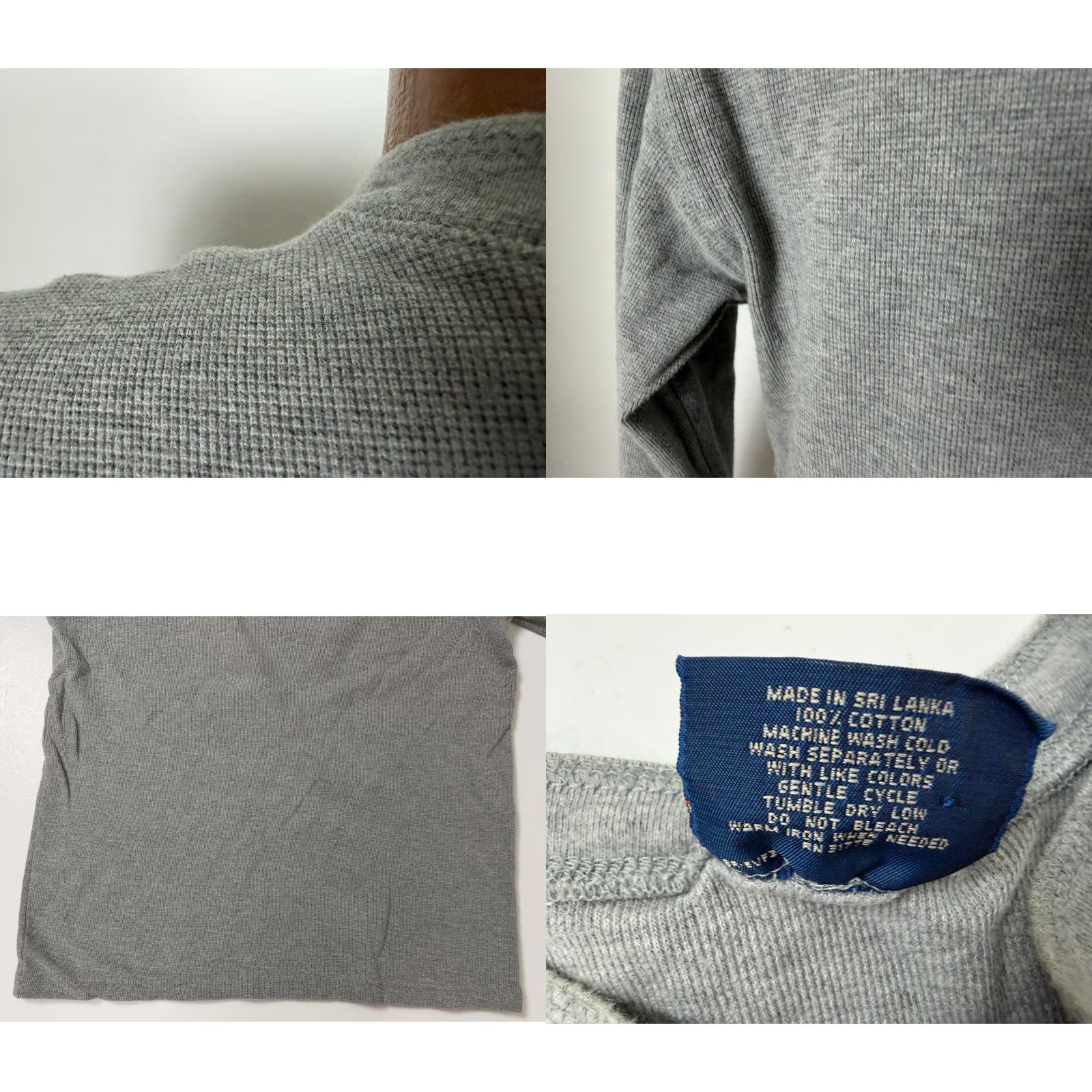 Vintage VINTAGE 90s Waffle-Knit Shirt Men Medium Heather Gray Cotton T-Shirt Outdoor Grunge Hipster 90s Mens Middle Age? Size US M / EU 48-50 / 2 - 8 Thumbnail