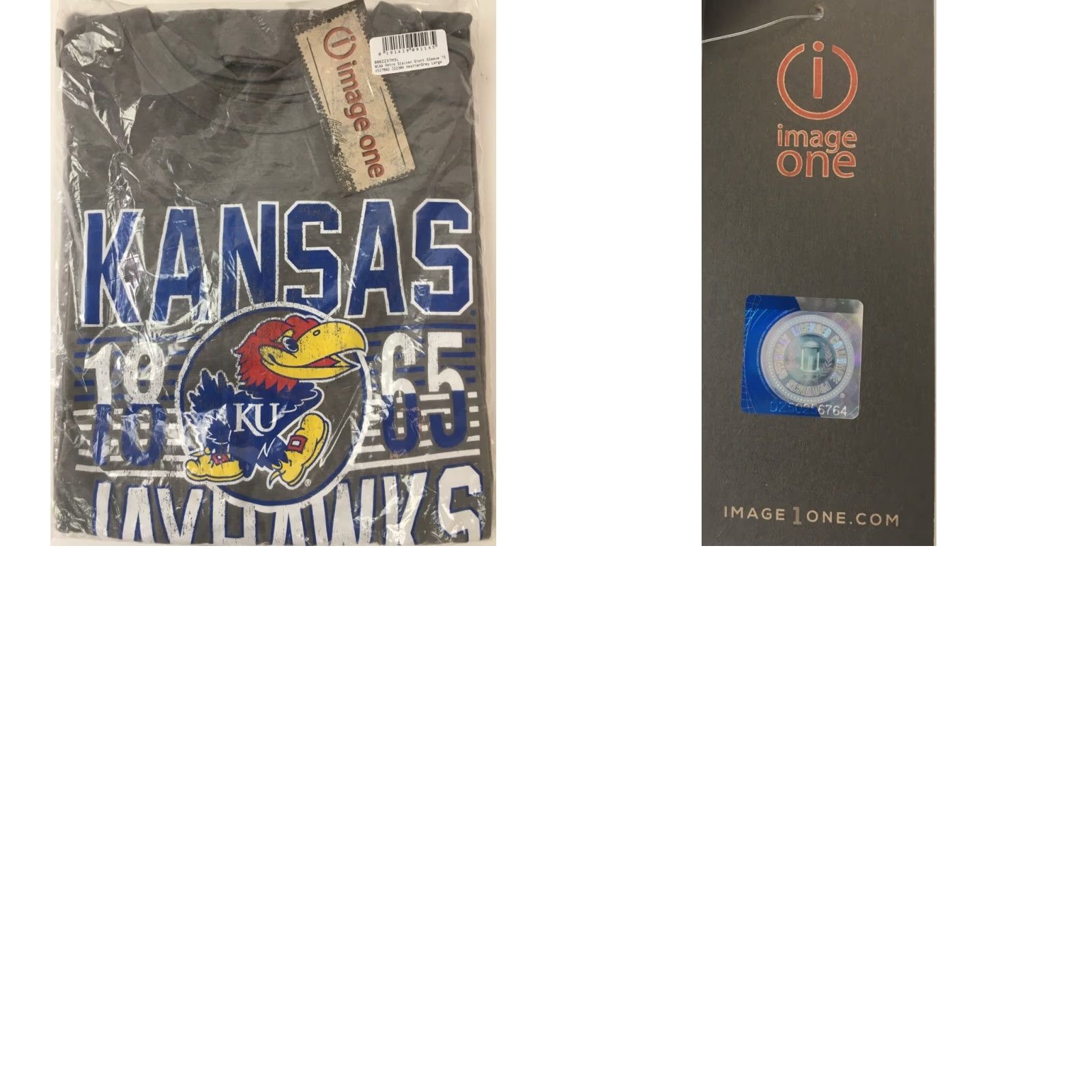 NCAA Kansas Jayhawks 1865 Graphic Shirt Imagine One Adult Large Gray NCAA Mens Size US L / EU 52-54 / 3 - 8 Thumbnail