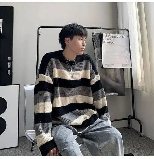 Japanese Brand × Vintage Men's striped sweater Size US M / EU 48-50 / 2 - 3 Thumbnail