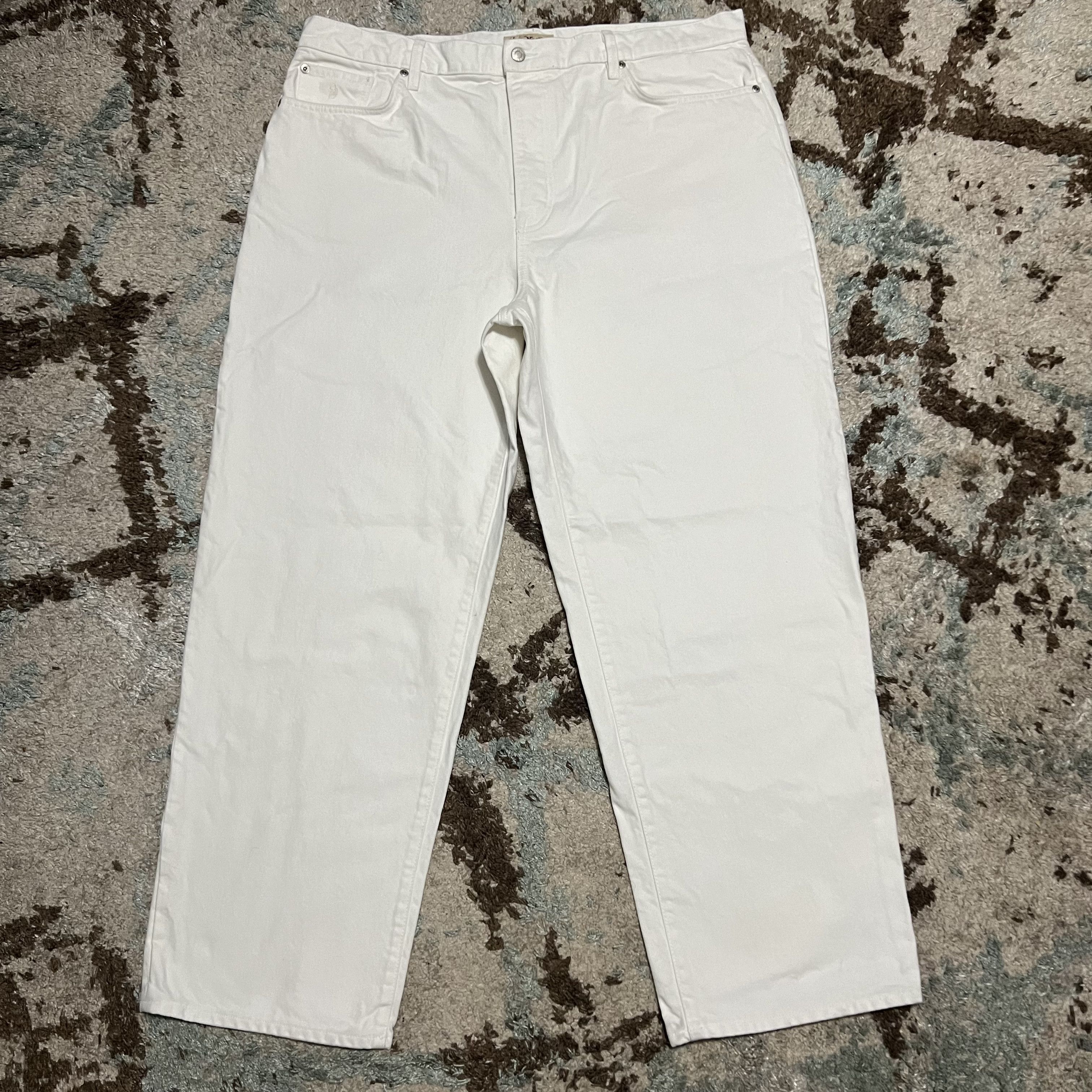 image of Stussy Big Ol' Jeans White Wide Leg Baggy Size 38 (40X30), Men's