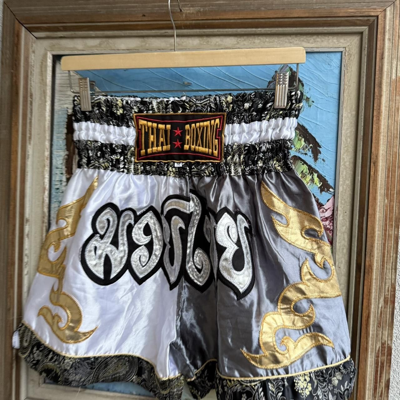 Vintage Muay Thai Bottoms Black White Shorts Vintage Size US 32 / EU 48 - 3 Thumbnail