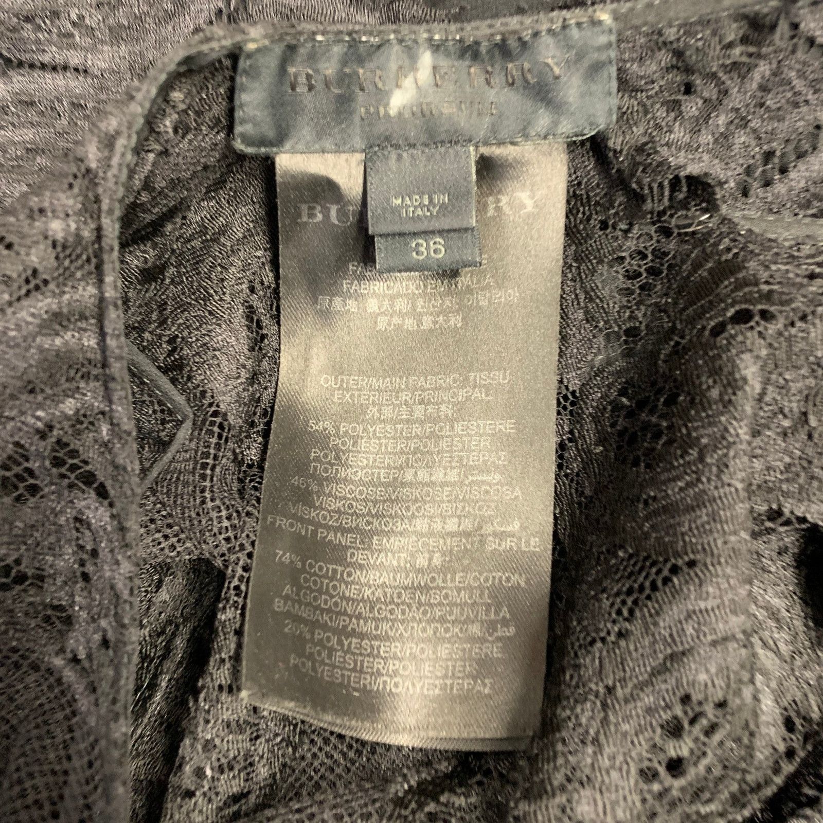 Burberry Black Lace Short Sleeve Drop Waist Knee Length Dress Size XS / US 0-2 / IT 36-38 - 5 Thumbnail