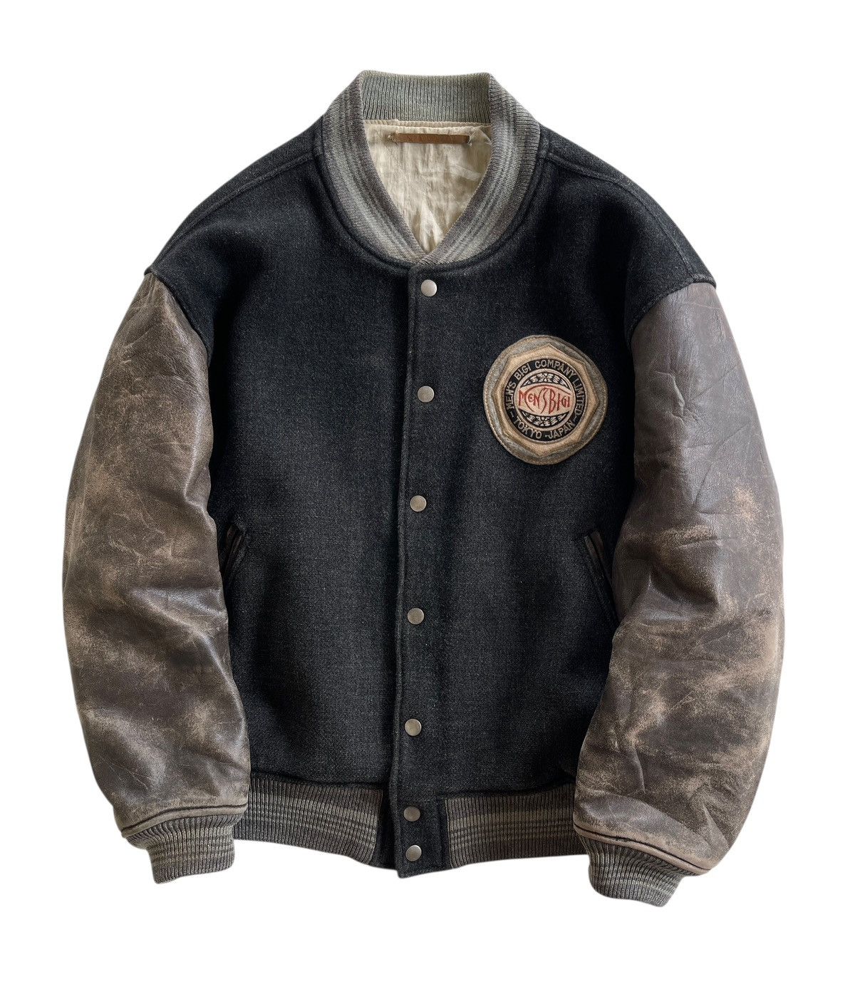 BIGI Mens Bigi Distressed Varsity Jacket Size US L / EU 52-54 / 3 - 2 Thumbnail