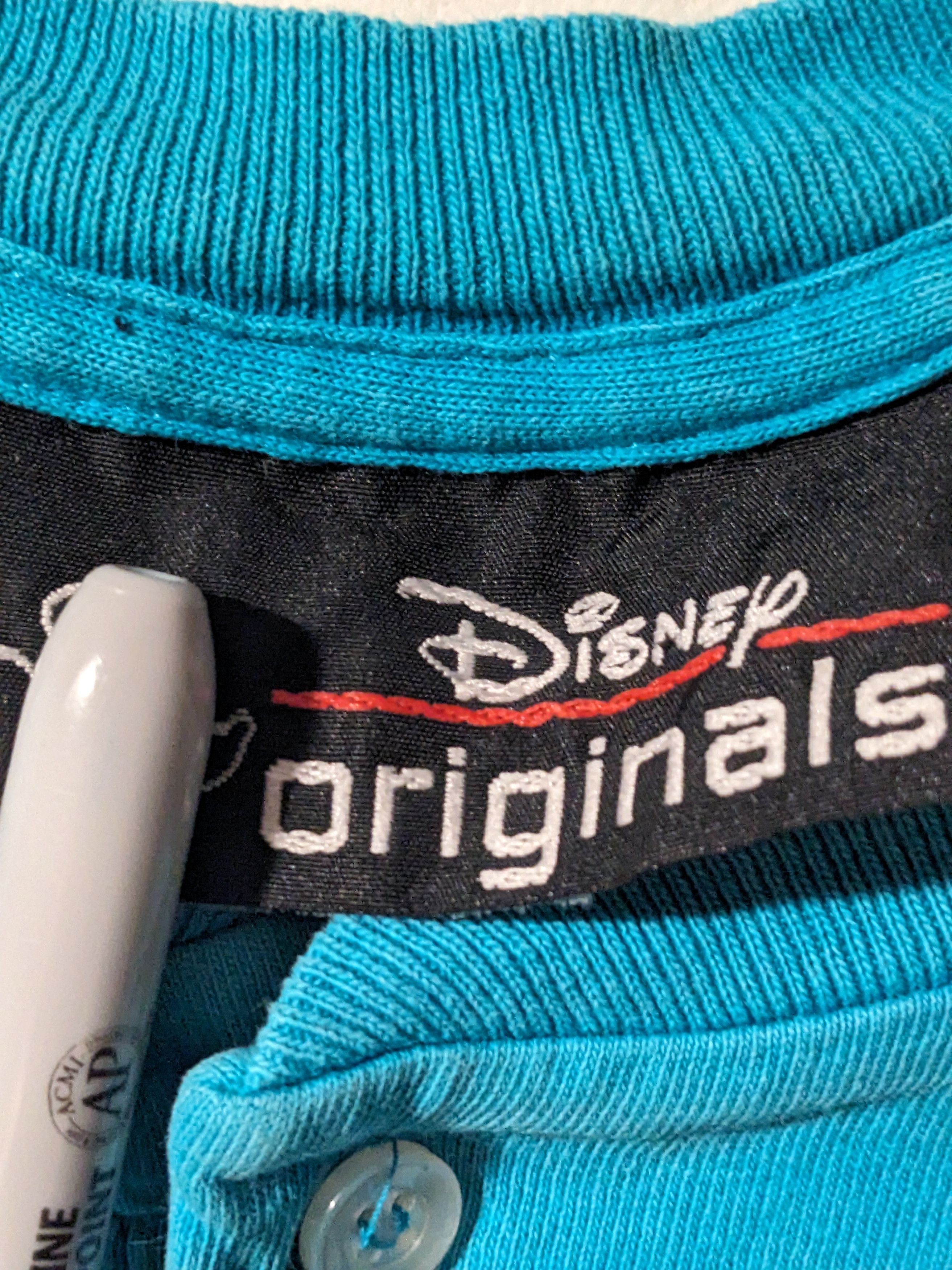 Disney × Vintage Vintage 90s Walt Disney World Logo Blue Henley T-Shirt Size US L / EU 52-54 / 3 - 3 Thumbnail