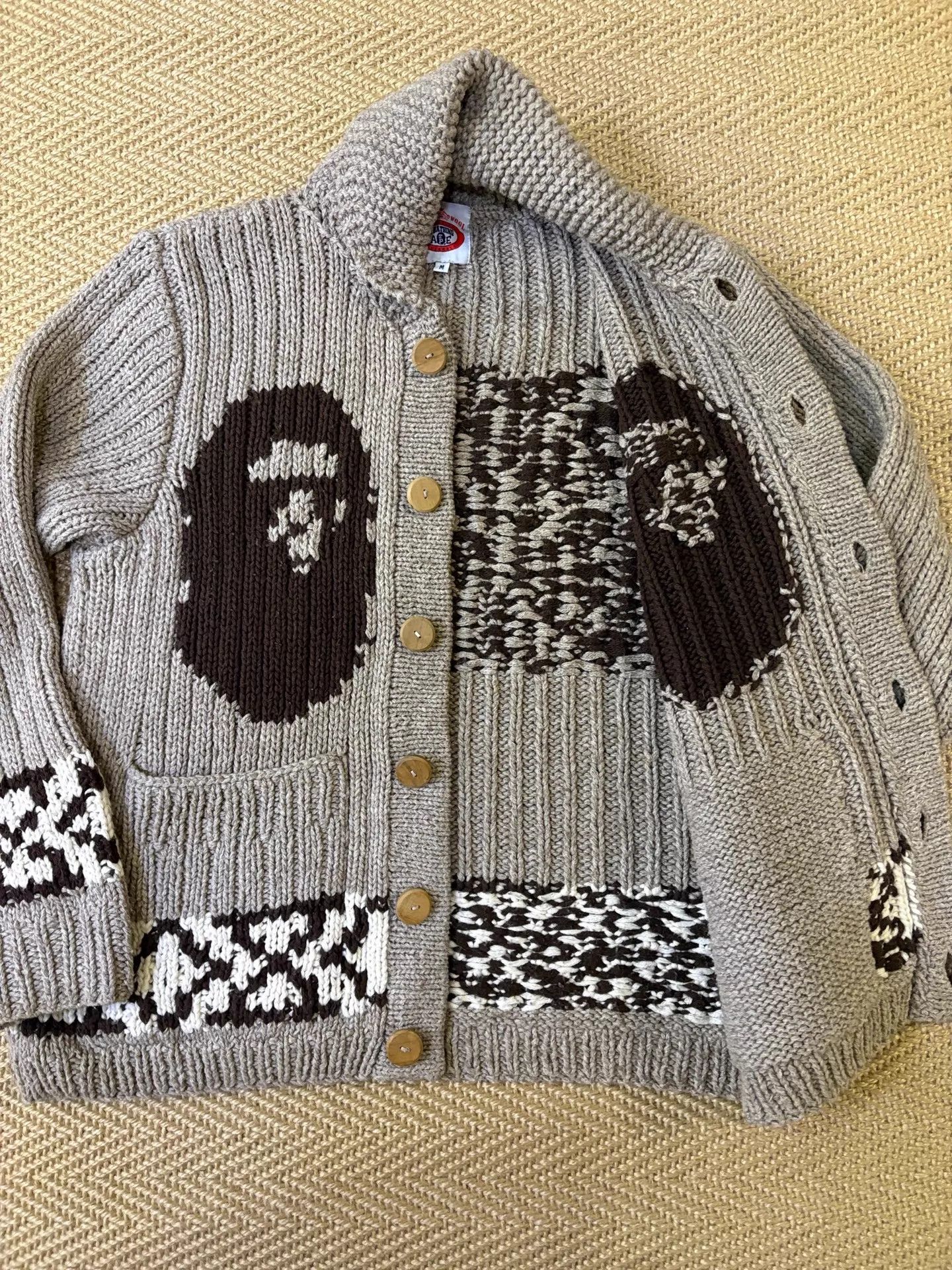Bape BAPE HEAD KNIT WOOL WOOD BUTTON SWEATER M Nigo Era NM w/ mm Size US M / EU 48-50 / 2 - 3 Thumbnail