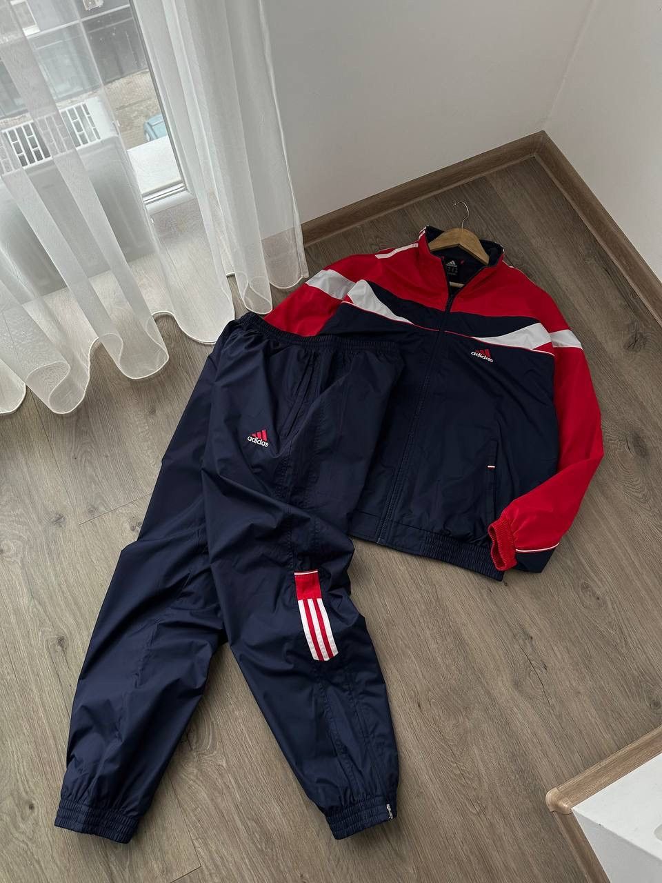 Adidas × Vintage Vintage Adidas Nylon Drill Sportswear Tracksuit Size 38R - 5 Thumbnail