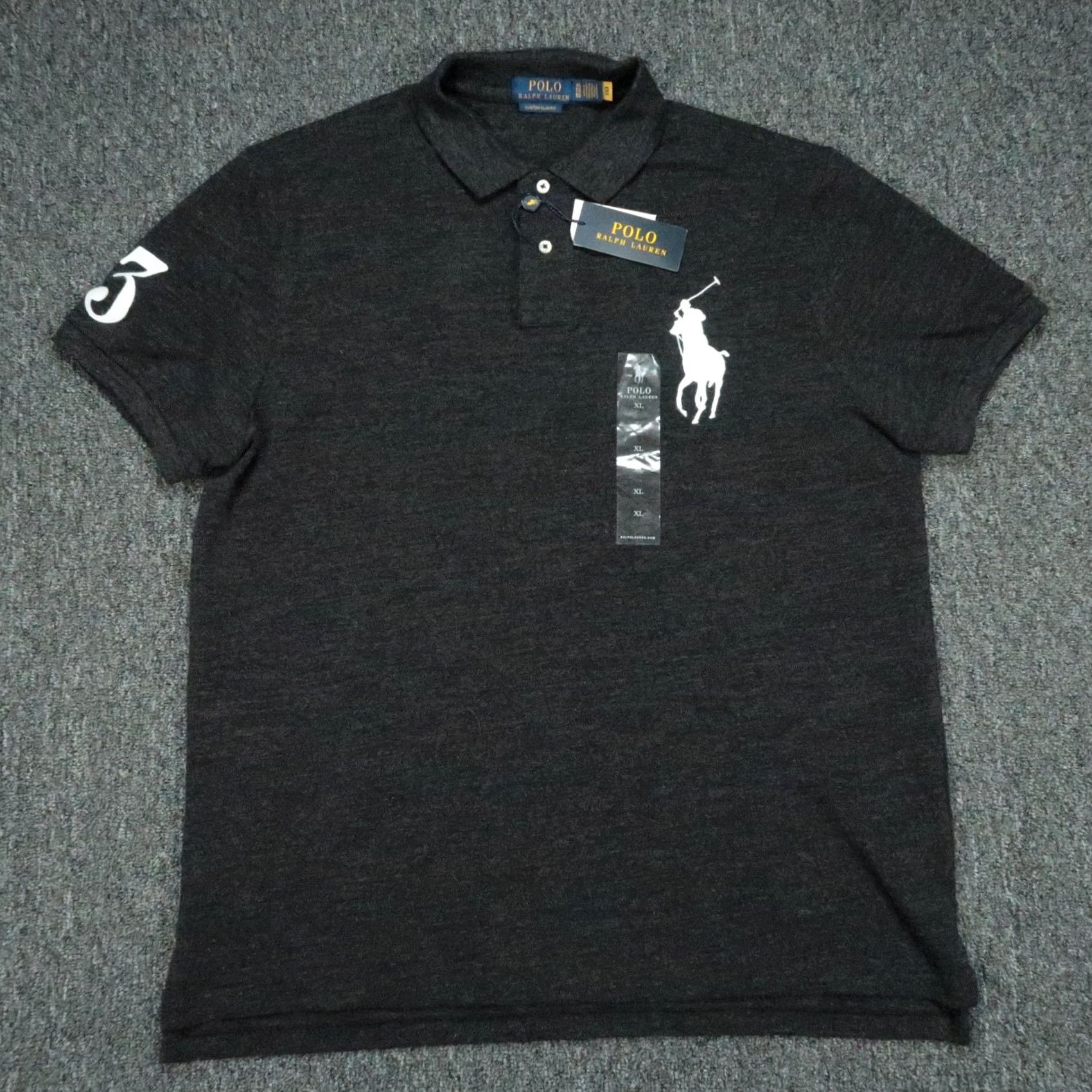Polo Ralph Lauren Polo Ralph Lauren Shirt Mens XL Black Heather Slim Fit Big Pony Size US XL / EU 56 / 4 - 2 Thumbnail