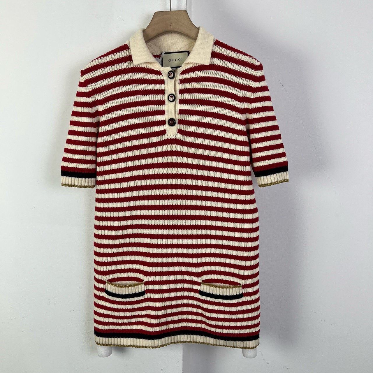 Gucci Gucci Striped Short Sleeve Knit Dress M Size M / US 6-8 / IT 42-44 - 1 Thumbnail