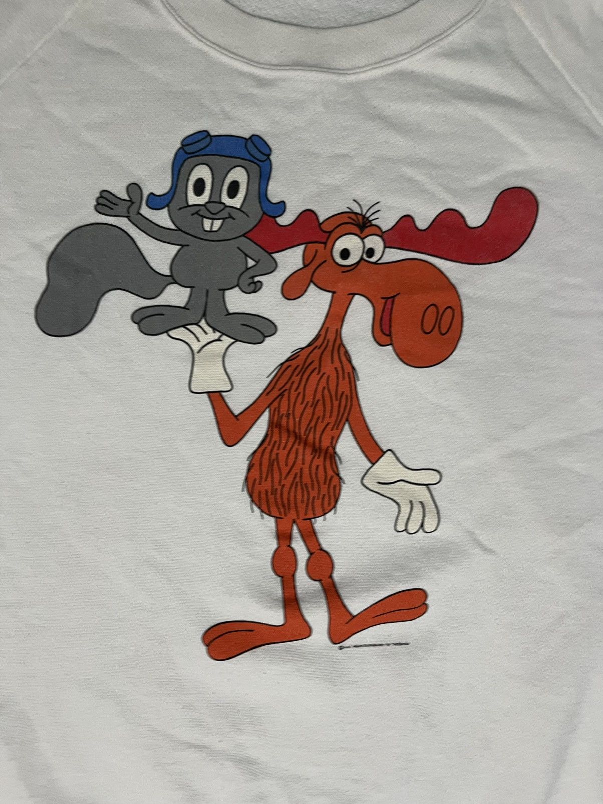 Other 🦌 Vintage Rocky & Bullwinkle Crewneck XL 80s Belton Tag 🐿️ Size US XL / EU 56 / 4 - 4 Thumbnail