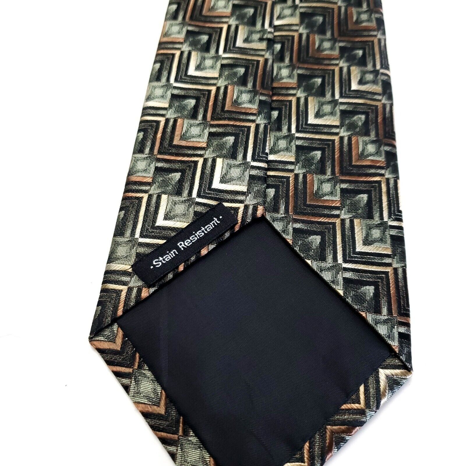 Van Heusen Van Heusen Woven Green Abstract Silk Tie Size ONE SIZE - 4 Thumbnail