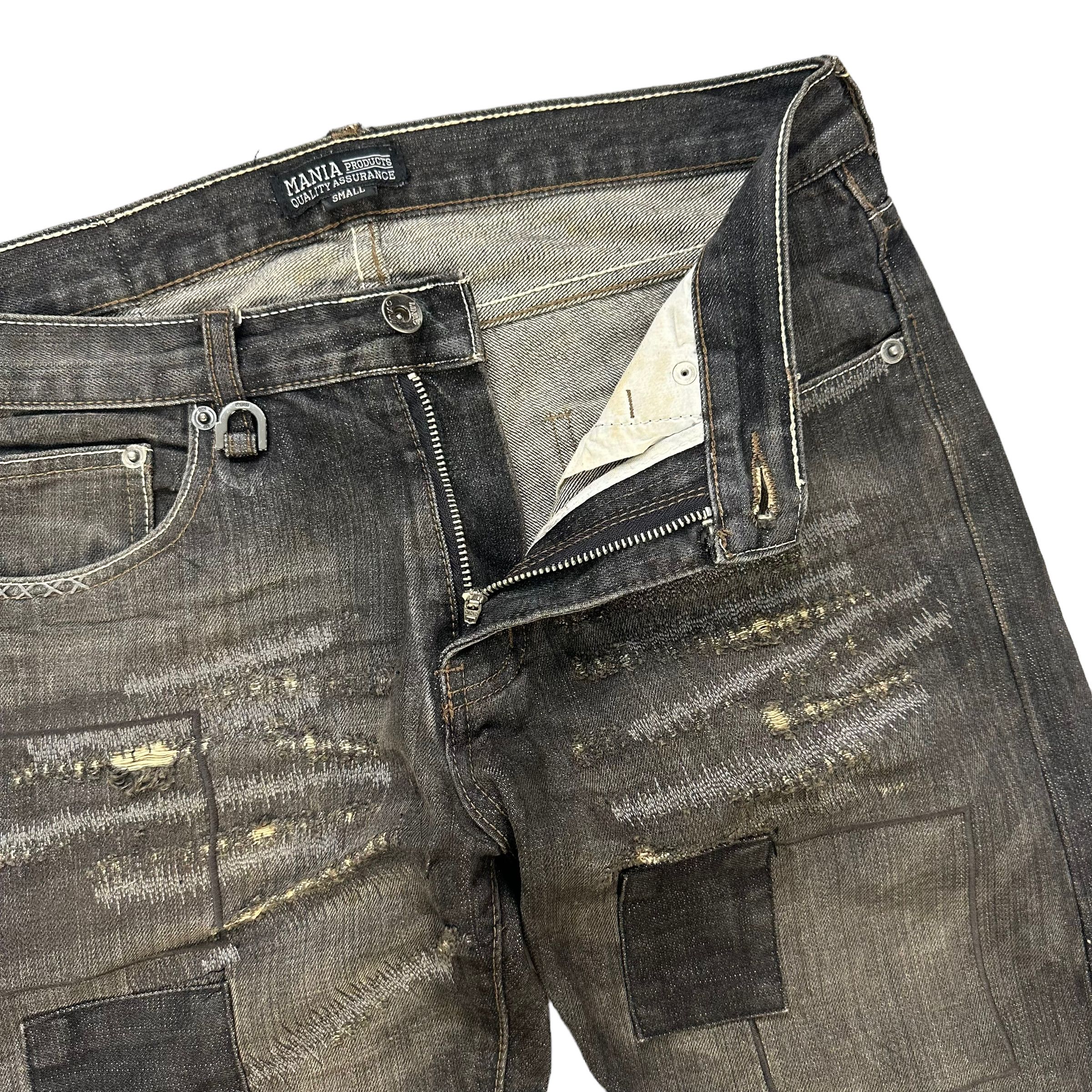 Japanese Brand MANIA PRODUCTION AD2002 SELVEDGE SASHIKO DENIM PANT #8006-71 Size US 30 / EU 46 - 4 Thumbnail