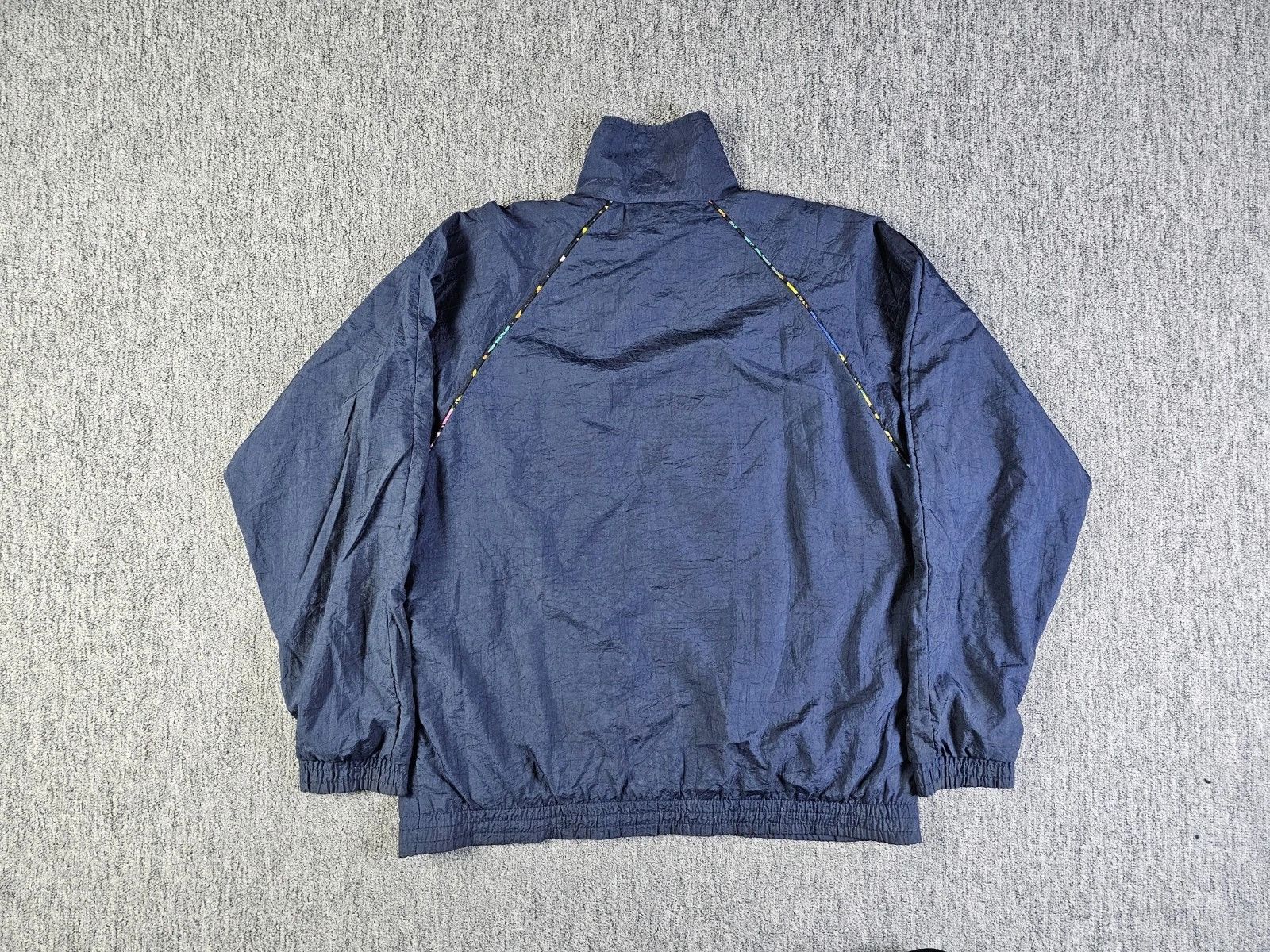 Adidas Adidas Trefoil 80s Nylon Crinkle Track Jacket Navy Blue S Size US S / EU 44-46 / 1 - 3 Thumbnail