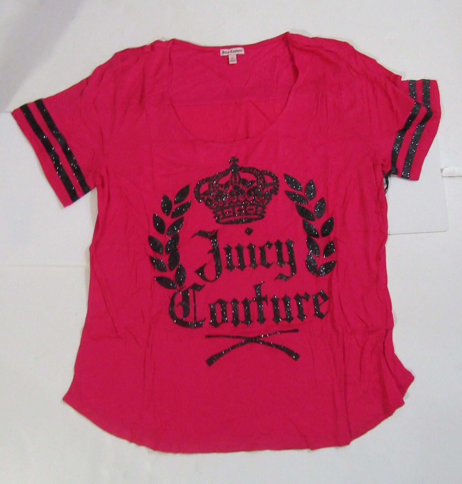 Juicy Couture Jeans Juicy Couture Women Shirt Pink with Black Bling Logo Size XL Size XL / US 12-14 / IT 48-50 - 1 Thumbnail
