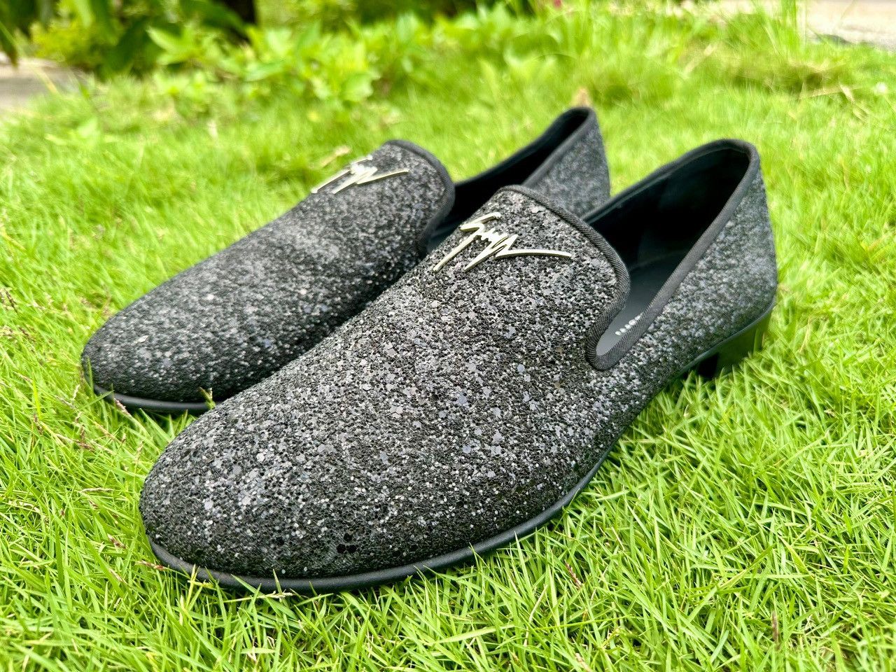 Giuseppe Zanotti Authentic Guiseppe Zenotti Kevin Sparkle Nero Glitter Shoes Size US 11 / EU 44 - 2 Thumbnail