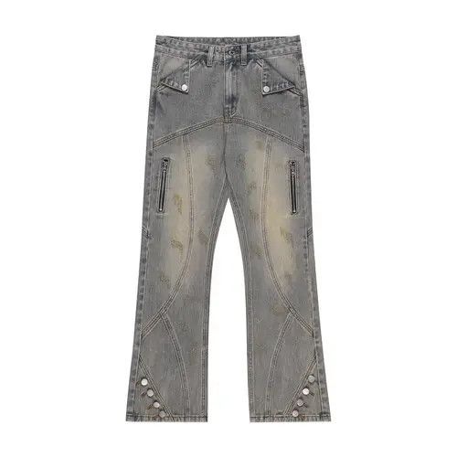 Japanese Brand × Jean Street retro washed patchwork distressed flared jeans Size US 32 / EU 48 - 1 Thumbnail