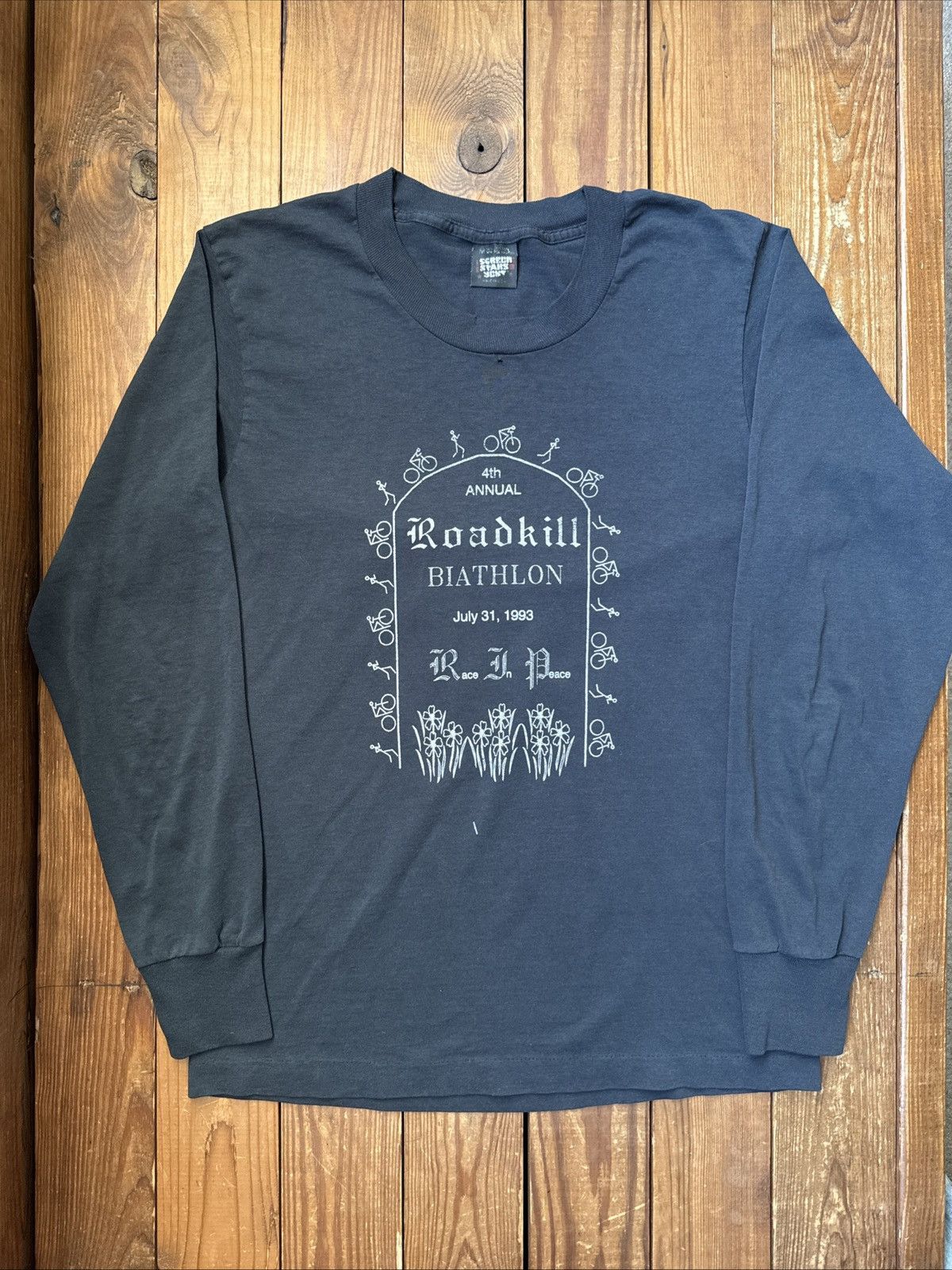 Vintage 90s Roadkill Biathlon Black Long Sleeve Shirt