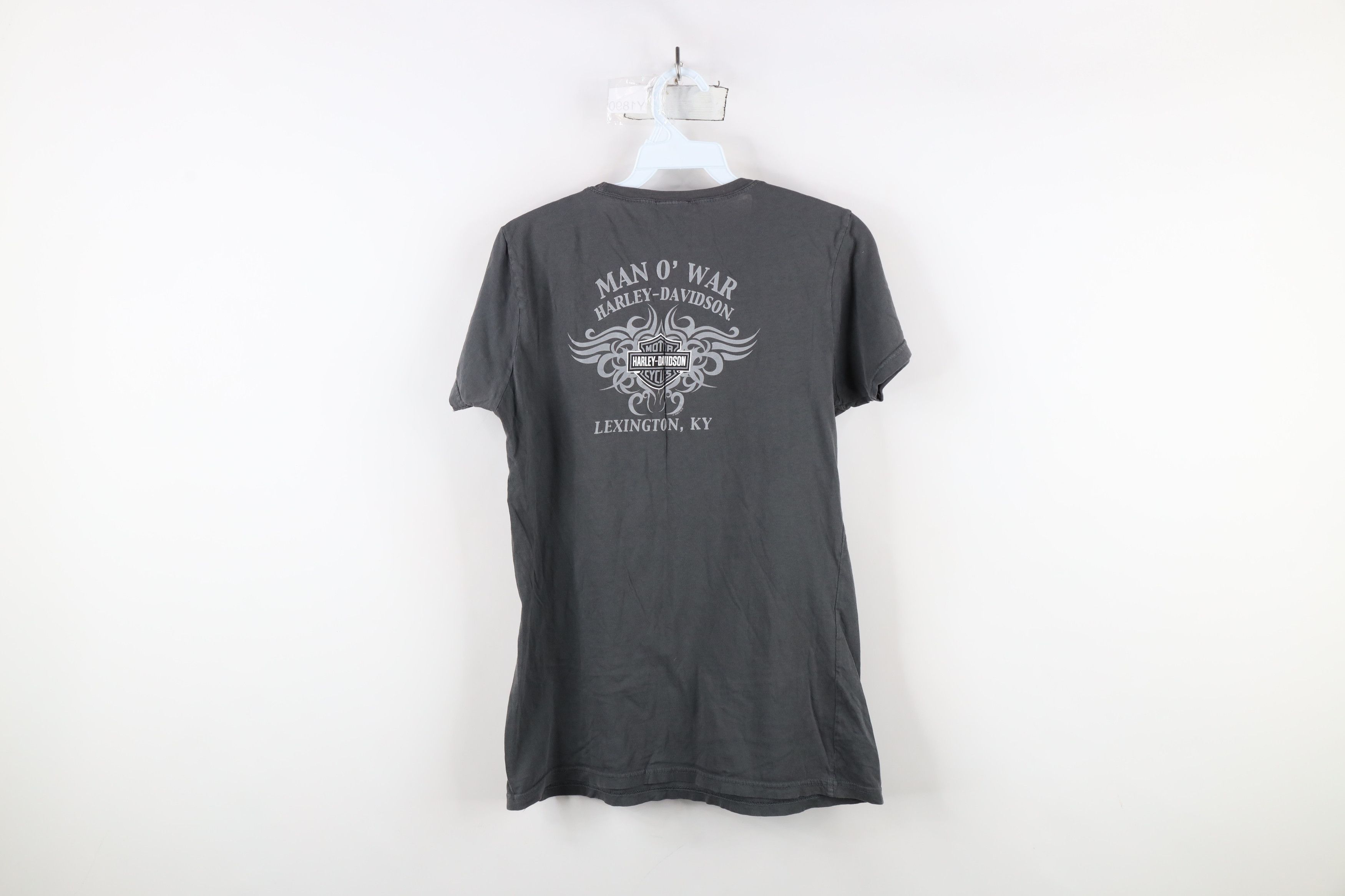 Harley Davidson × Vintage Vintage Y2K Harley Davidson Spell Tribal T-Shirt Gray Cotton Size L / US 10 / IT 46 - 11 Thumbnail