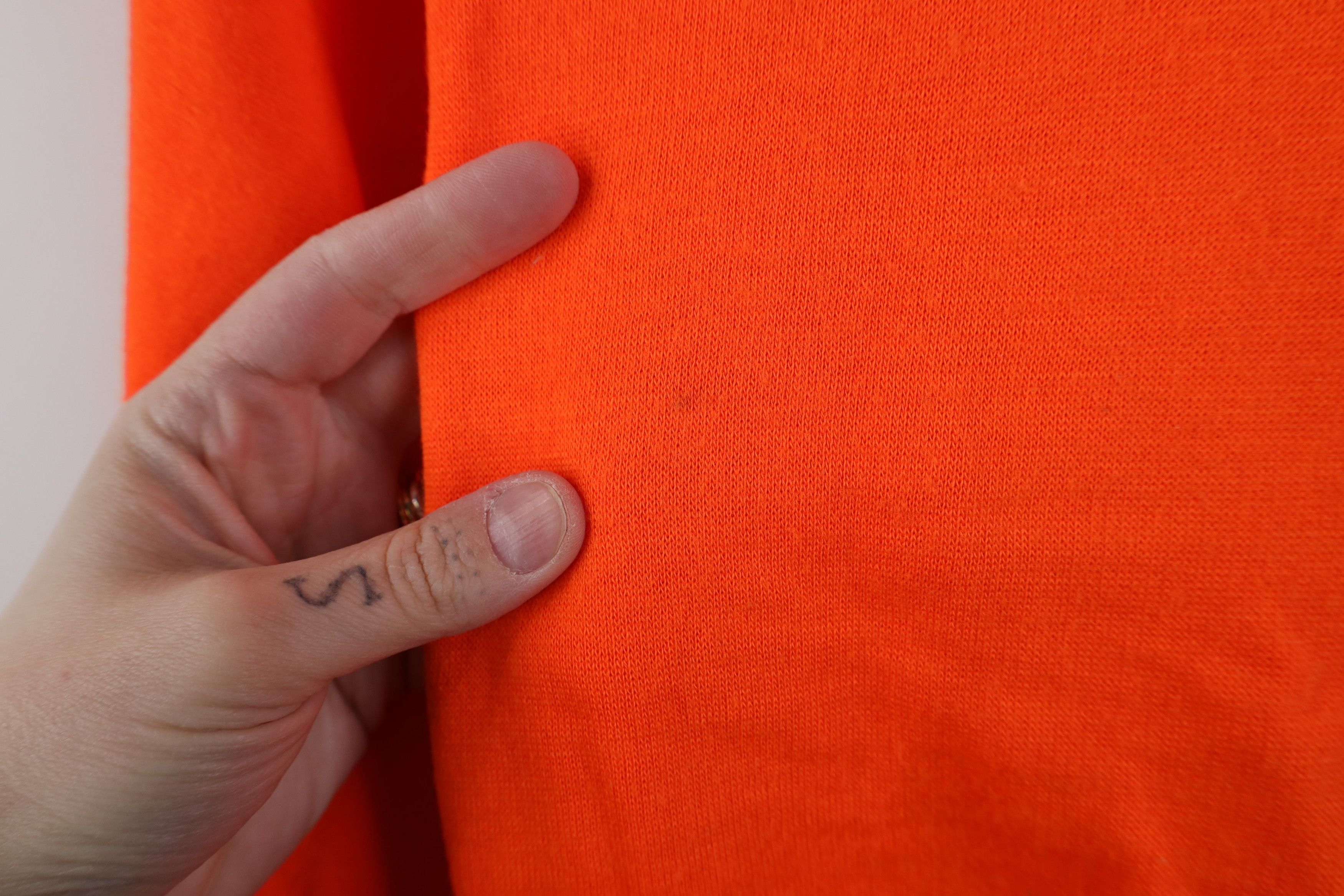 Vintage Vintage 80s 90s Streetwear Blank Sweatshirt Blaze Orange Size US L / EU 52-54 / 3 - 4 Thumbnail