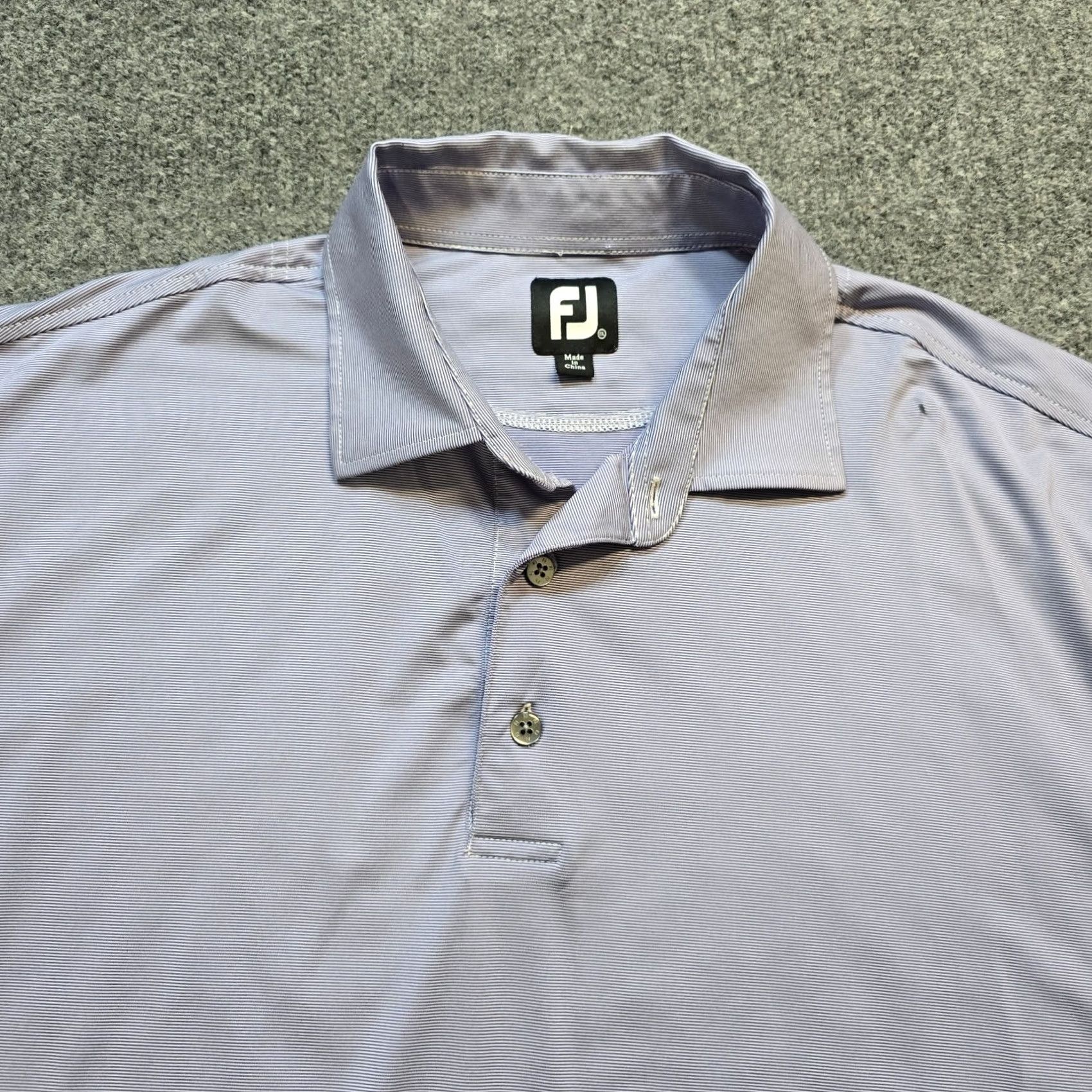 Footjoy FootJoy Shirt Polo Mens 2XL Purple Striped Golf Performance Stretch Casual Basic Polo Shirt Men Purple 2XL Size US XXL / EU 58 / 5 - 2 Thumbnail