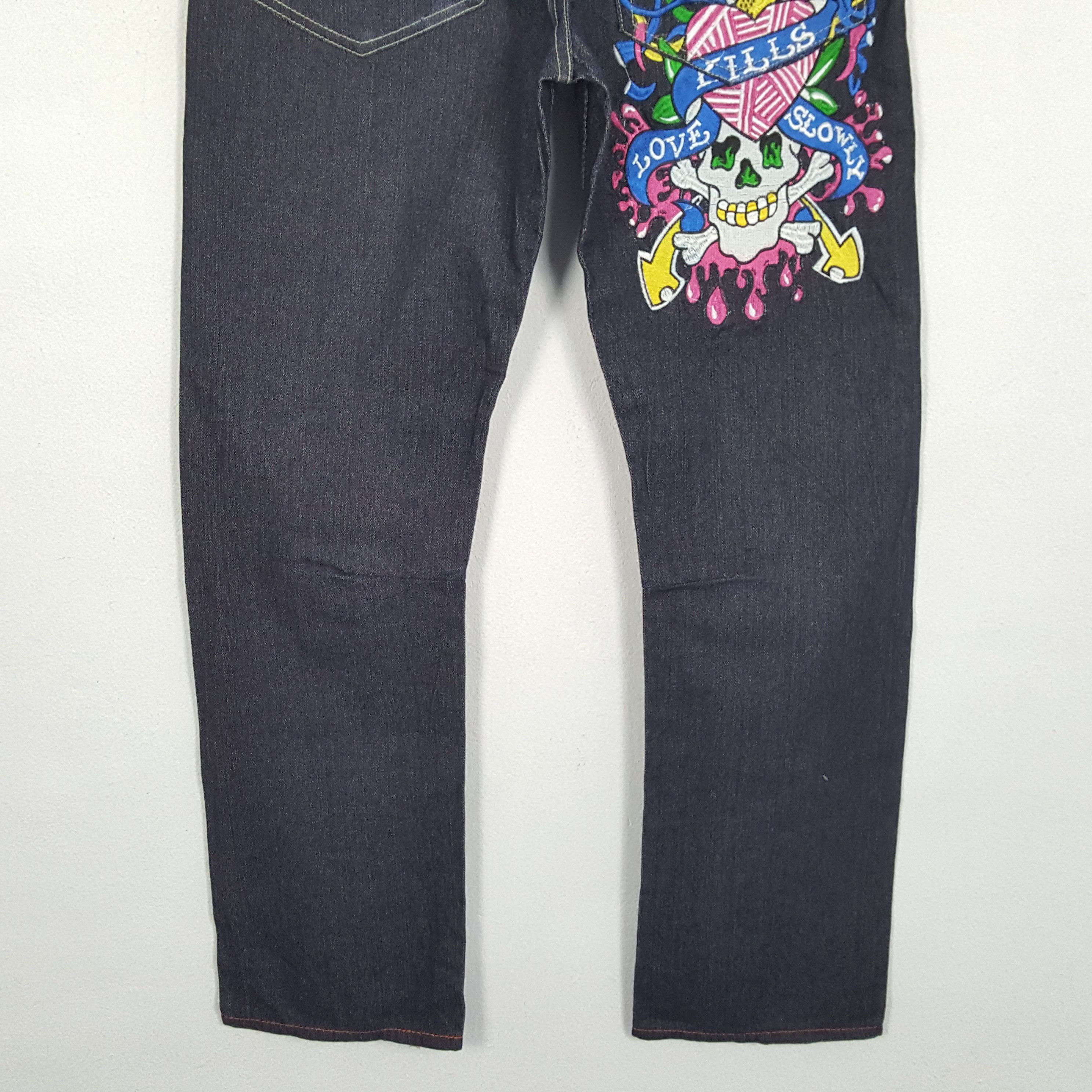 Christian Audigier × Ed Hardy × Vintage ED HARDY Skulls Design Rare Style Streetwear Skater Jeans Size US 36 / EU 52 - 3 Thumbnail