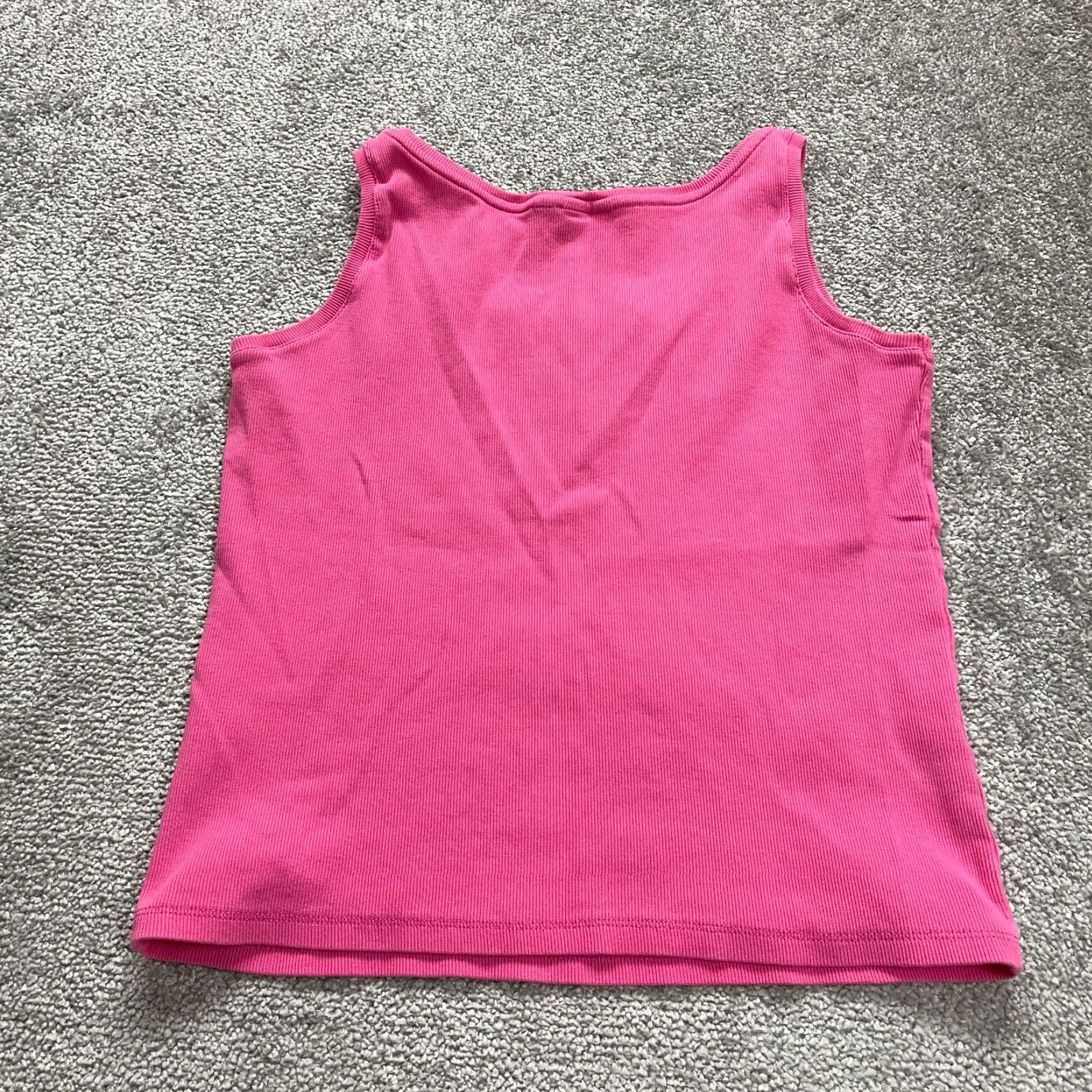 Lands' End Lands' End Women's Medium Pink Ribbed Knit Tank Top Casual Round Neck Sleeveless Size M / US 6-8 / IT 42-44 - 2 Thumbnail