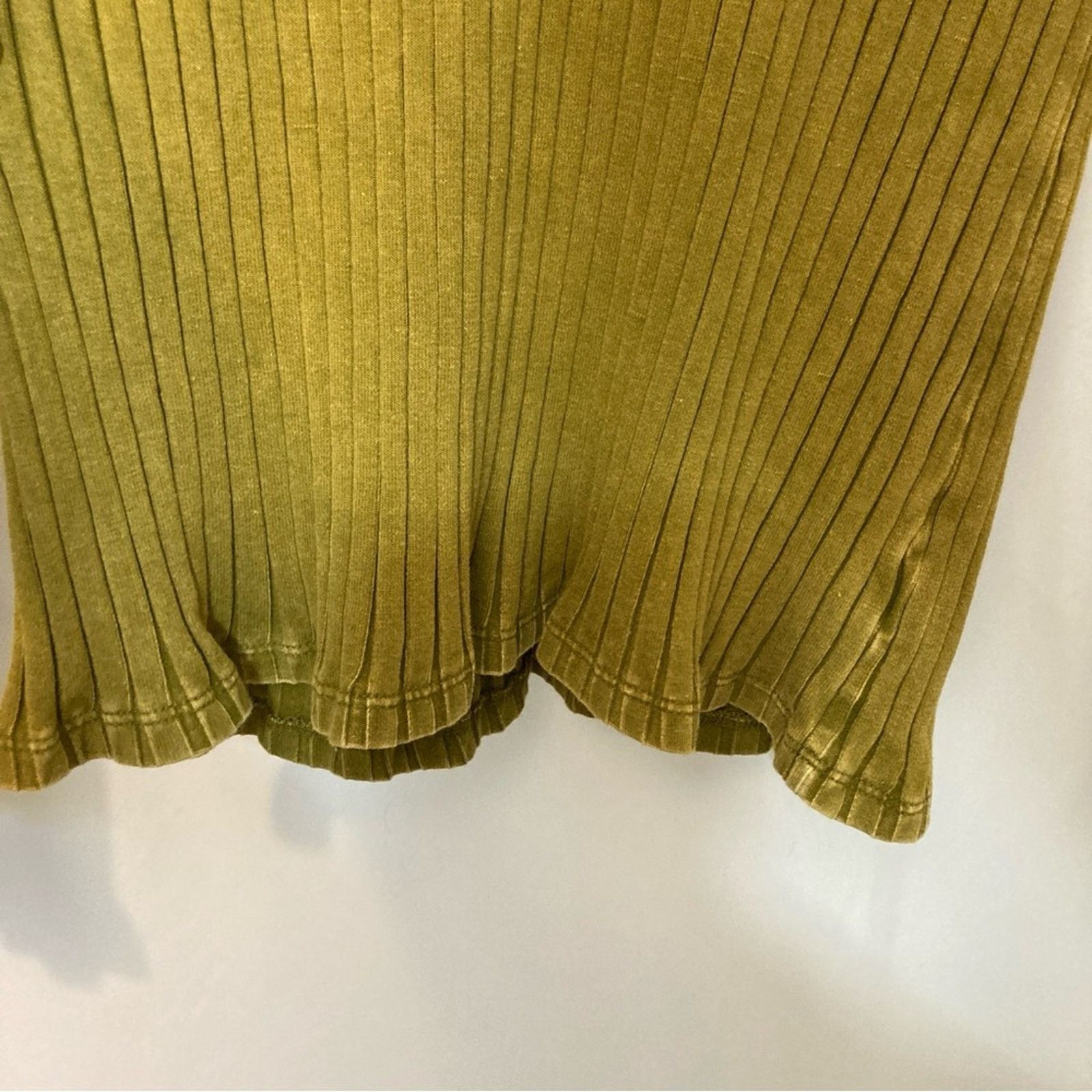 Other Knox Rose Brown Green Ribbed Long Sleeve Blouse Shirt Top Size L / US 10 / IT 46 - 5 Thumbnail