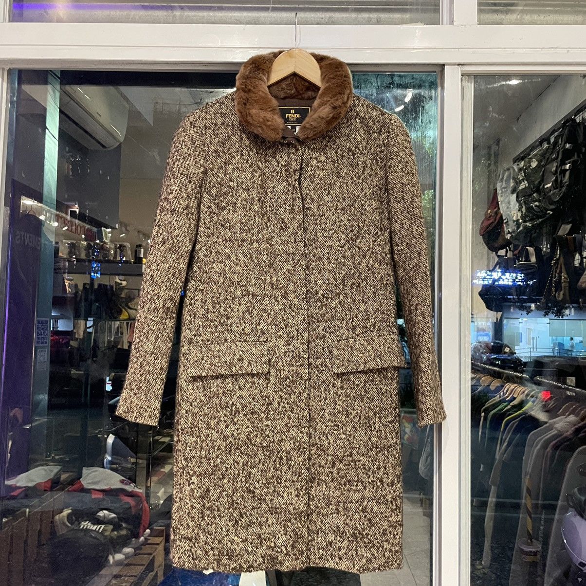 Fendi FENDI 365 FUR COLLAR WOOL TRENCH COAT Size XS / US 0-2 / IT 36-38 - 1 Thumbnail