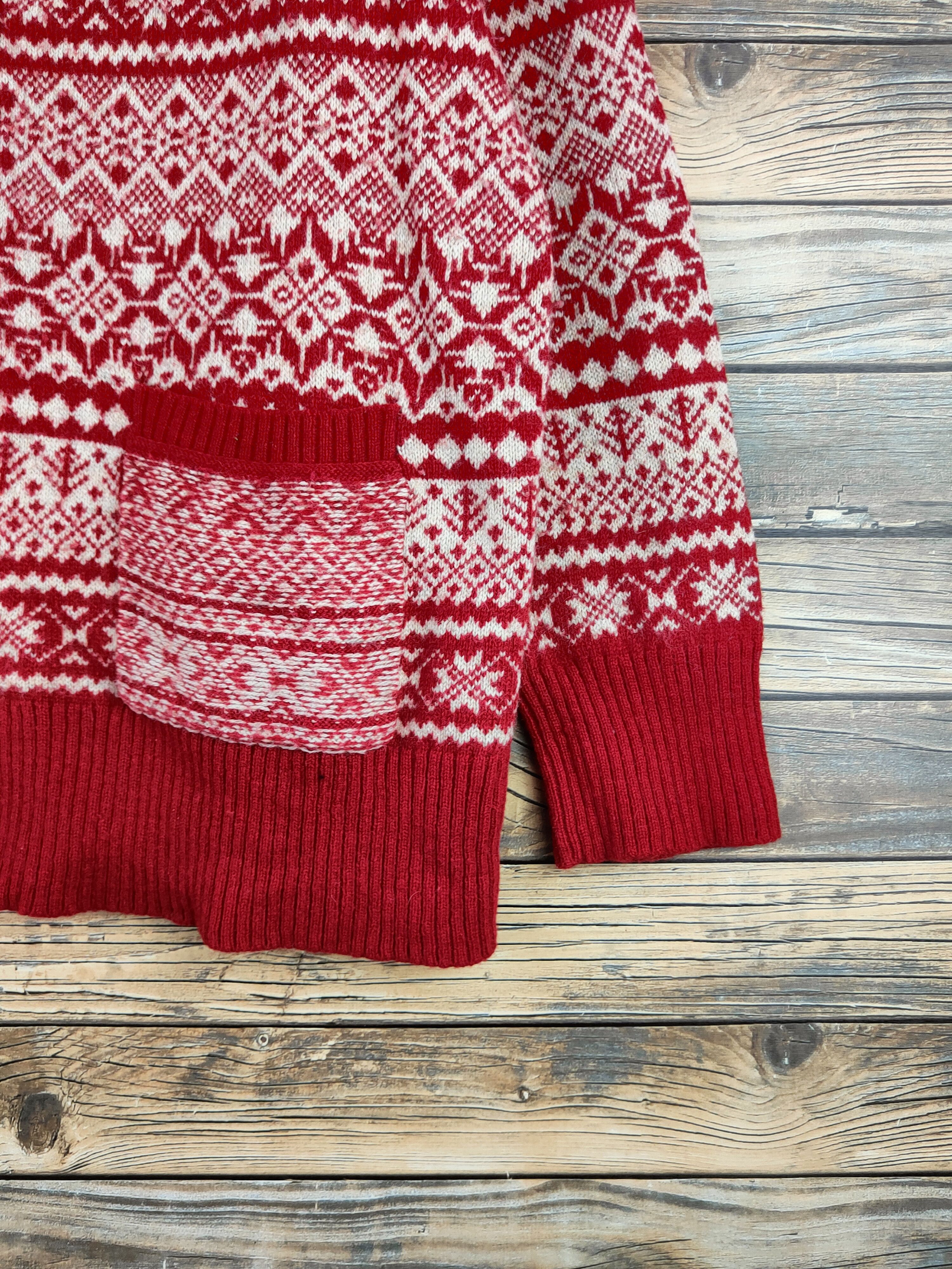 Eddie Bauer DL Eddie Bauer Red Beige Knitwear Sweater #46-853 Size US L / EU 52-54 / 3 - 6 Thumbnail