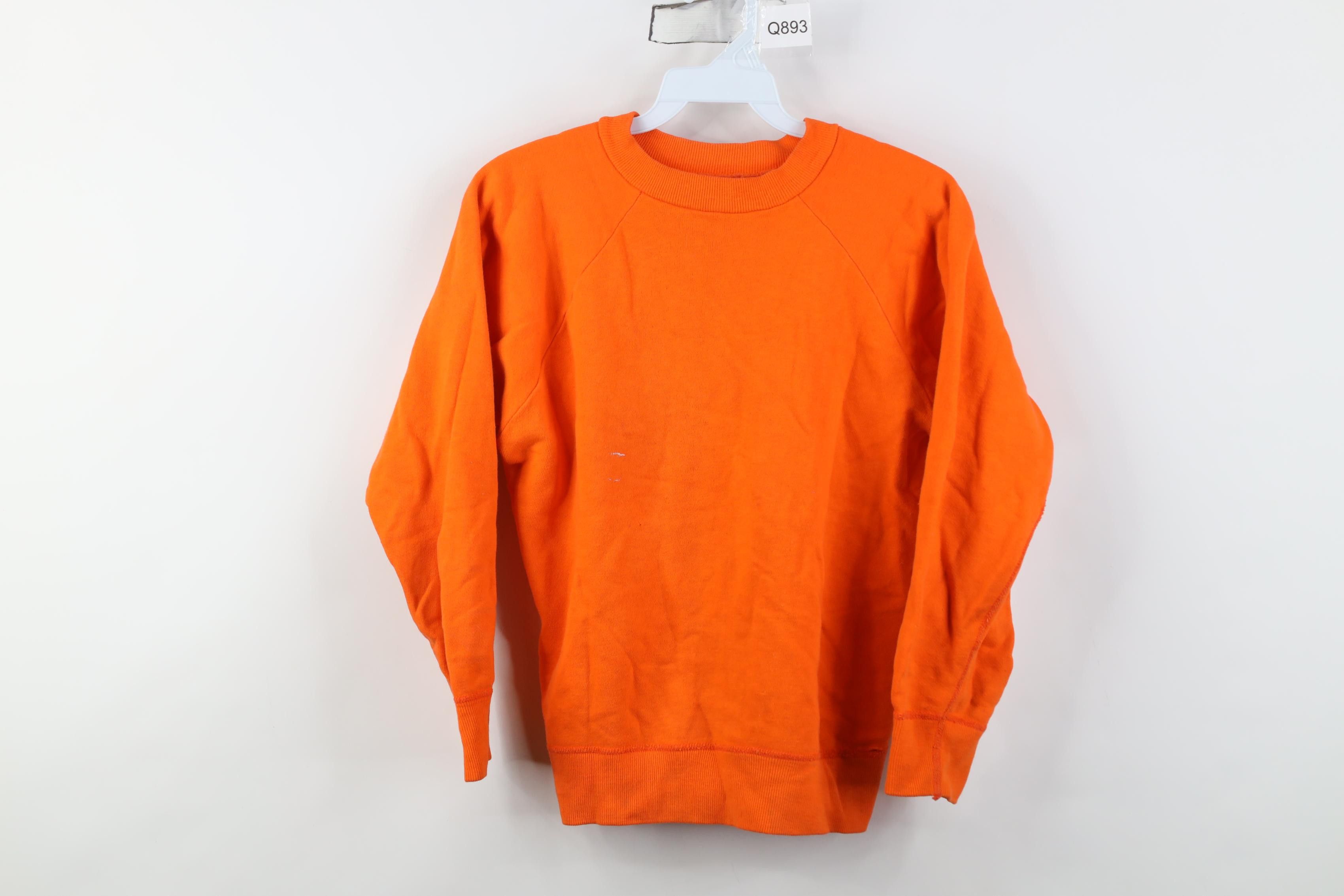 Vintage Vintage 70s Streetwear Blank Crewneck Sweatshirt Orange Size S / US 4 / IT 40 - 1 Thumbnail