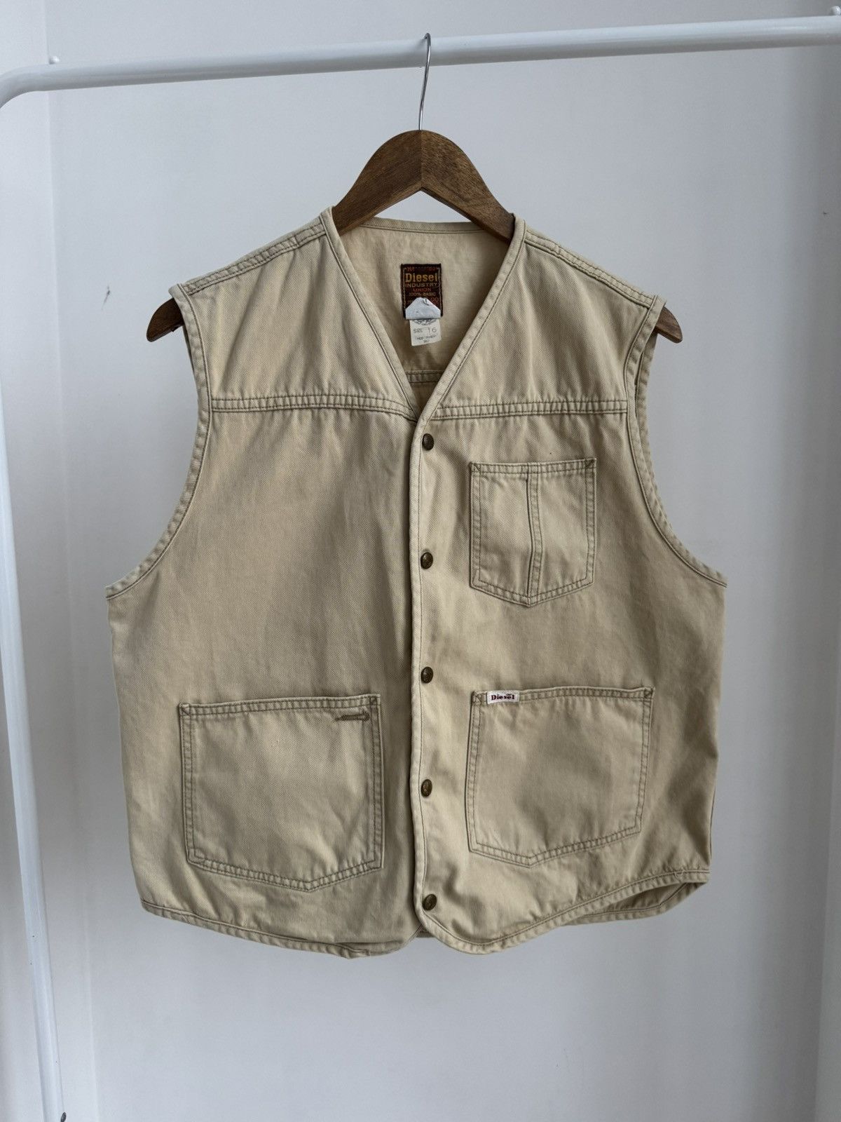 Diesel Vintage Diesel 90s Workwear Vest Utility Canvas Button-Up Size US M / EU 48-50 / 2 - 3 Thumbnail