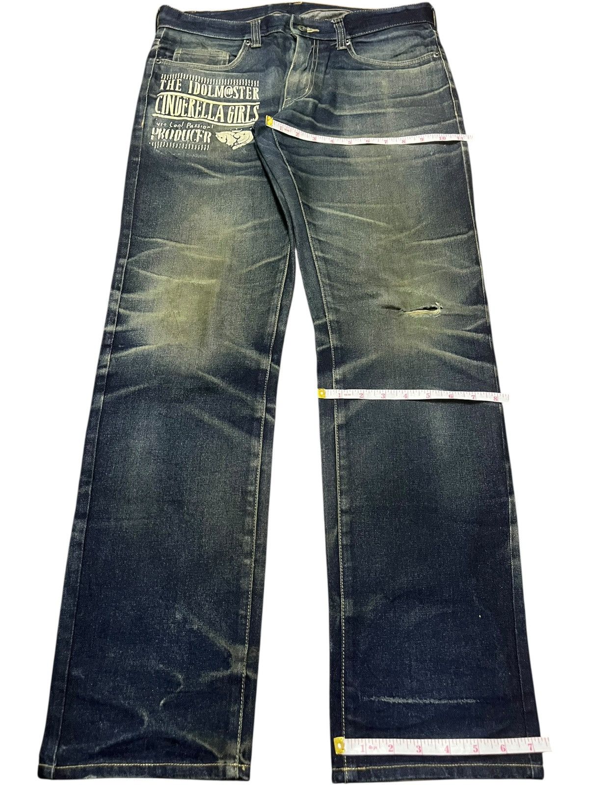 Hook-Ups Vintage Idol Master Love Unicorn Mud Wash Distress Jeans Size 34" / US 12 / IT 48 - 8 Thumbnail