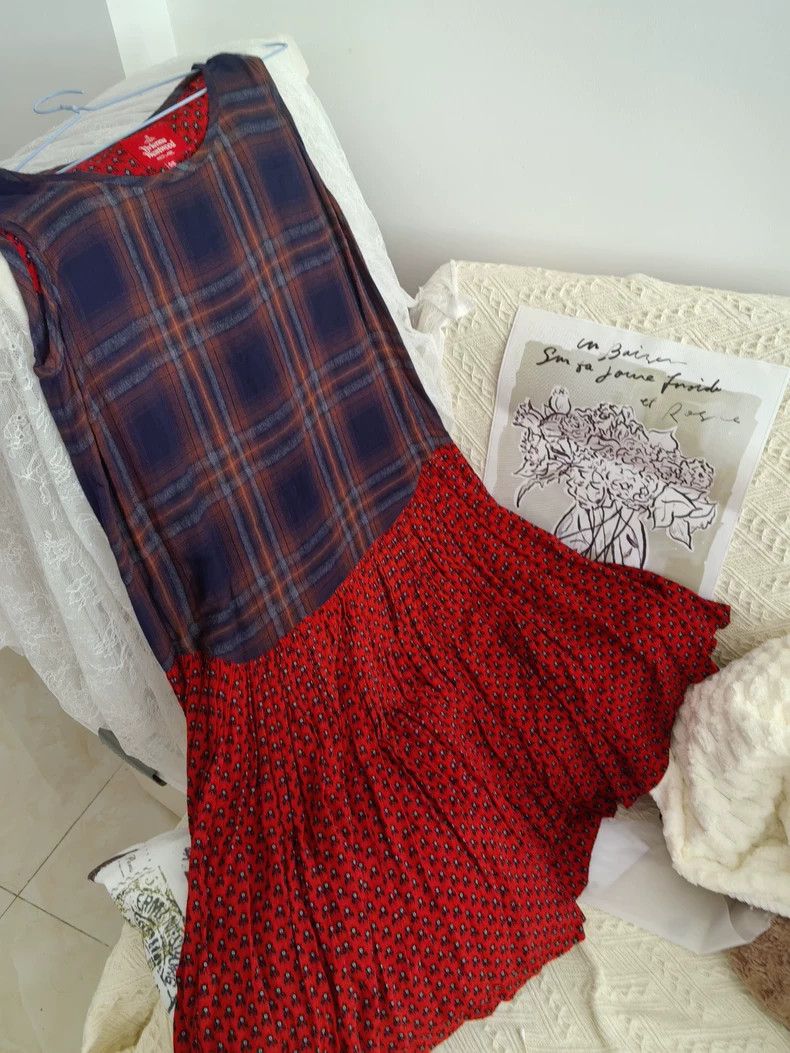 Vivienne Westwood Vivienne Westwood Red and blue checkered dress Size S / US 4 / IT 40 - 1 Thumbnail