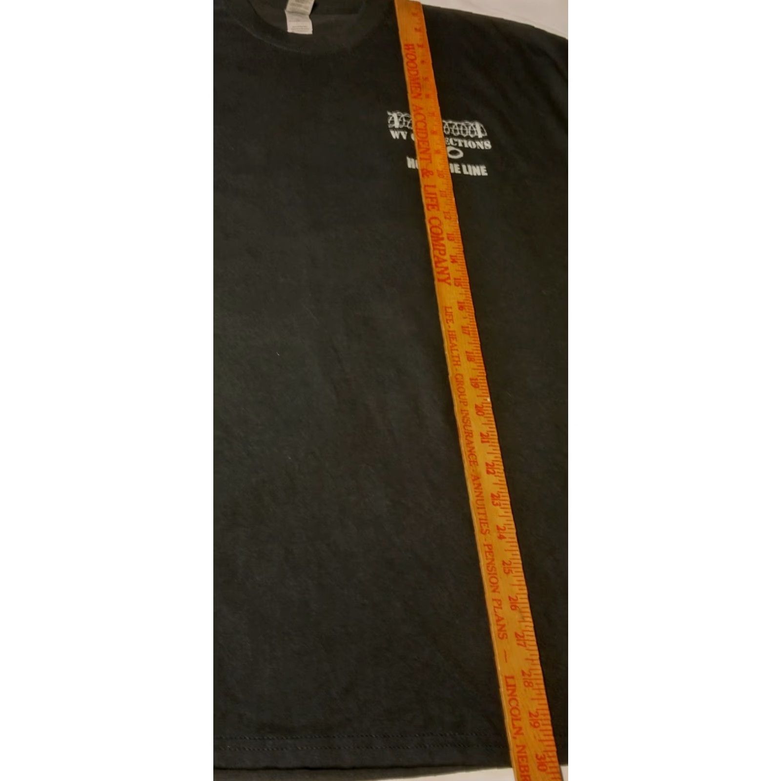Gildan VINTAGE West Virginia Corrections T Shirt 2XL Black Hold The Line USA Flag Jail Prison Size US XXL / EU 58 / 5 - 7 Thumbnail