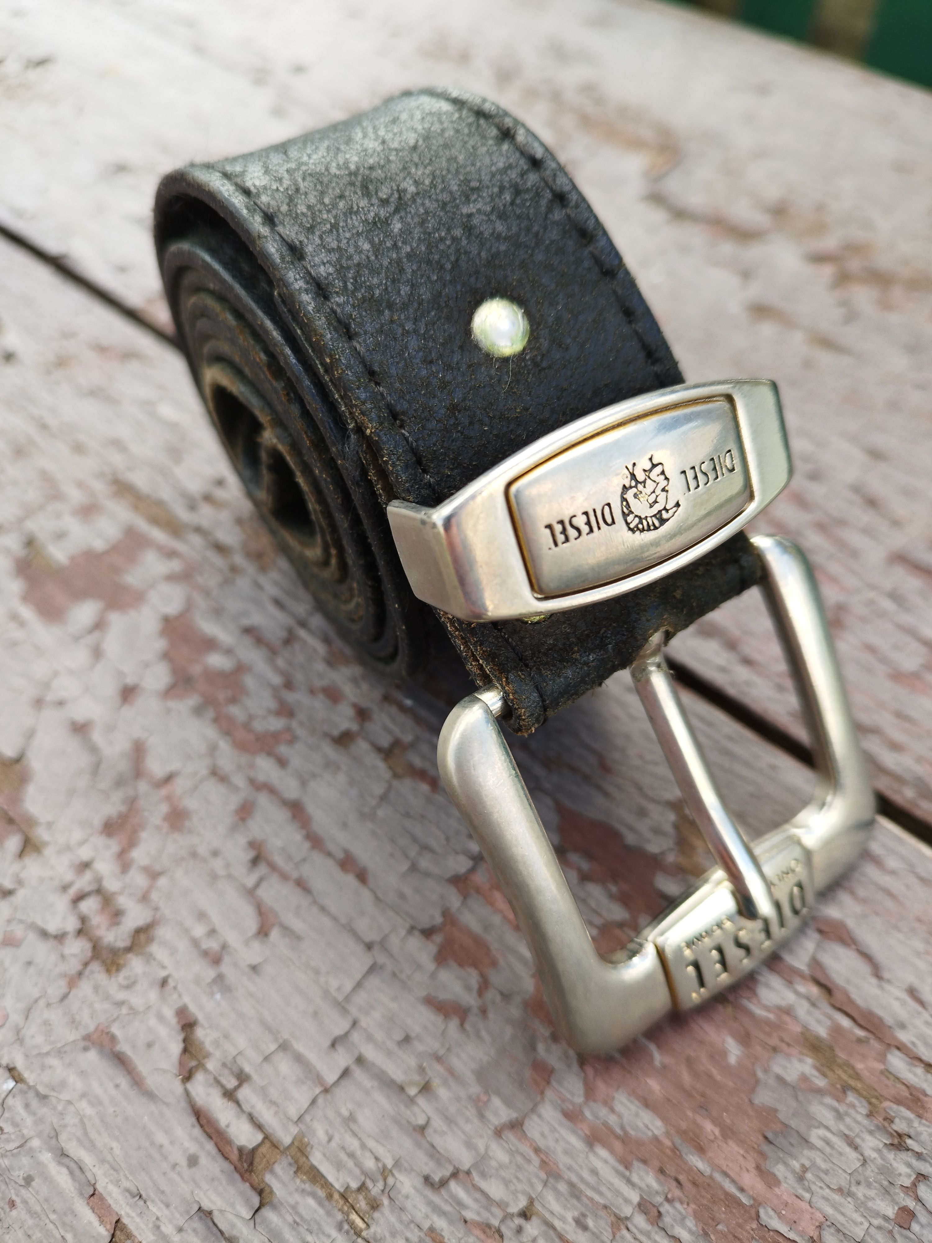 Diesel Diesel Only The Brave Leather Belt Logo Buckle Y2K Grunge Size ONE SIZE - 1 Thumbnail