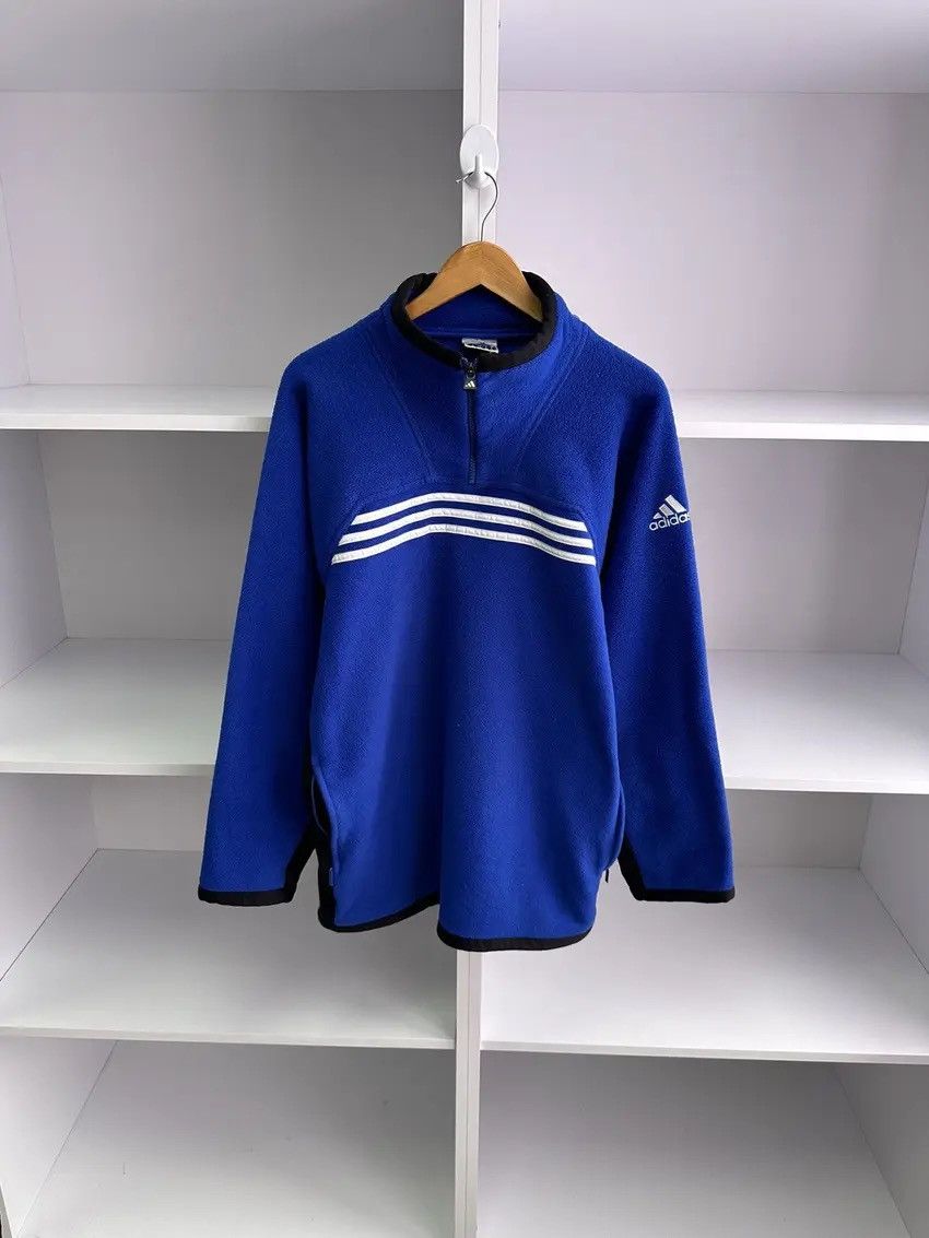 Vintage Adidas Navy 99s Fleece 1/4 Zip Sweatshirt
