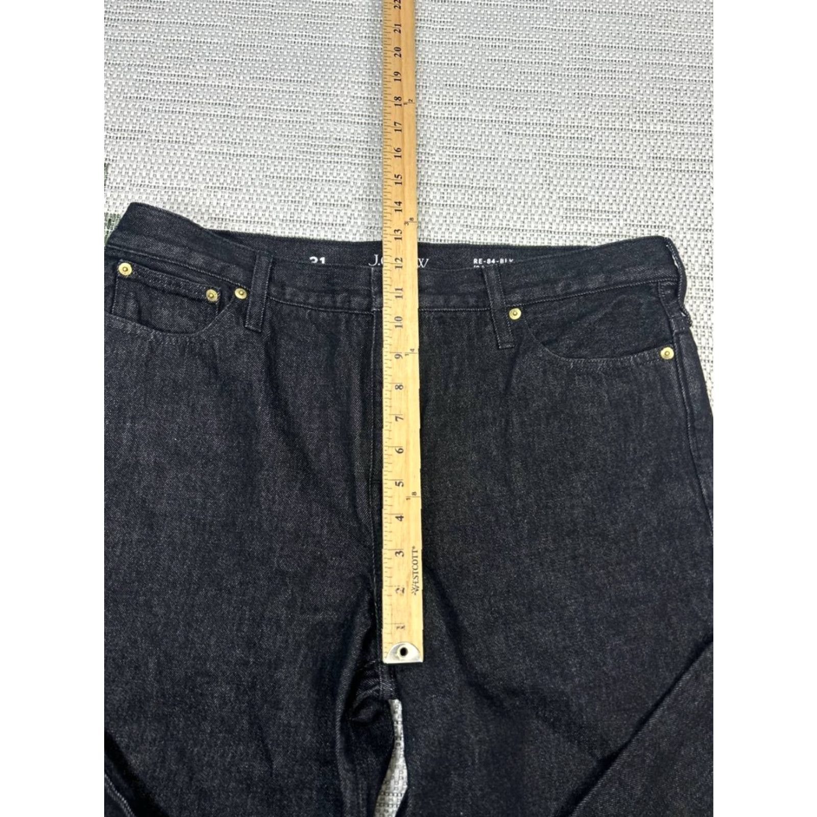J.Crew J.CREW 1984 Jeans Womens 31 Black Rigid Denim Cotton High Rise 36x31 Wide-Leg 5-Pocket City Preppy X Large 90s Size 24" / US 00 / IT 34 - 4 Thumbnail