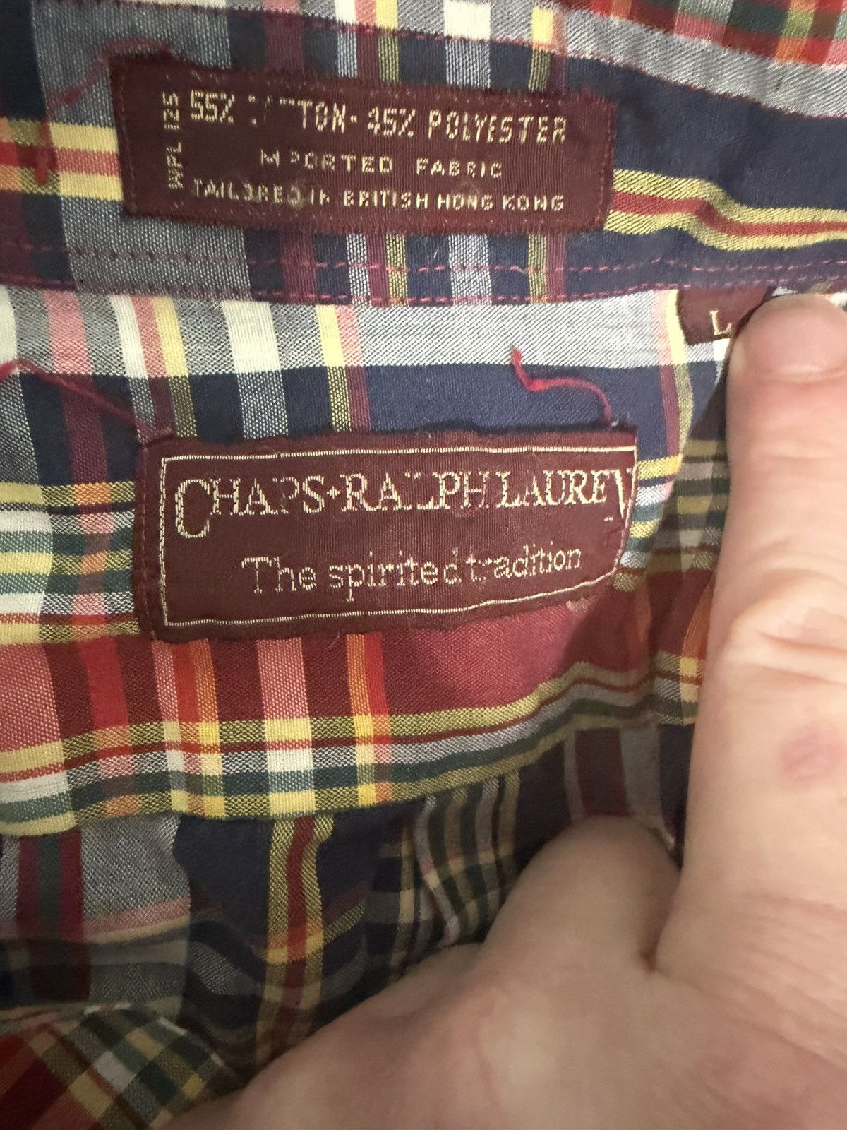 Chaps Ralph Lauren VTG Chaps Ralph Lauren Plaid Button Down Shirt Size Large Size US L / EU 52-54 / 3 - 4 Thumbnail