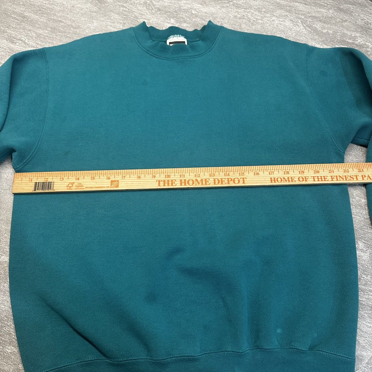 Tultex × Vintage Vintage Tultex Made in USA Crewneck Sweatshirt Blank Teal Size US L / EU 52-54 / 3 - 8 Thumbnail