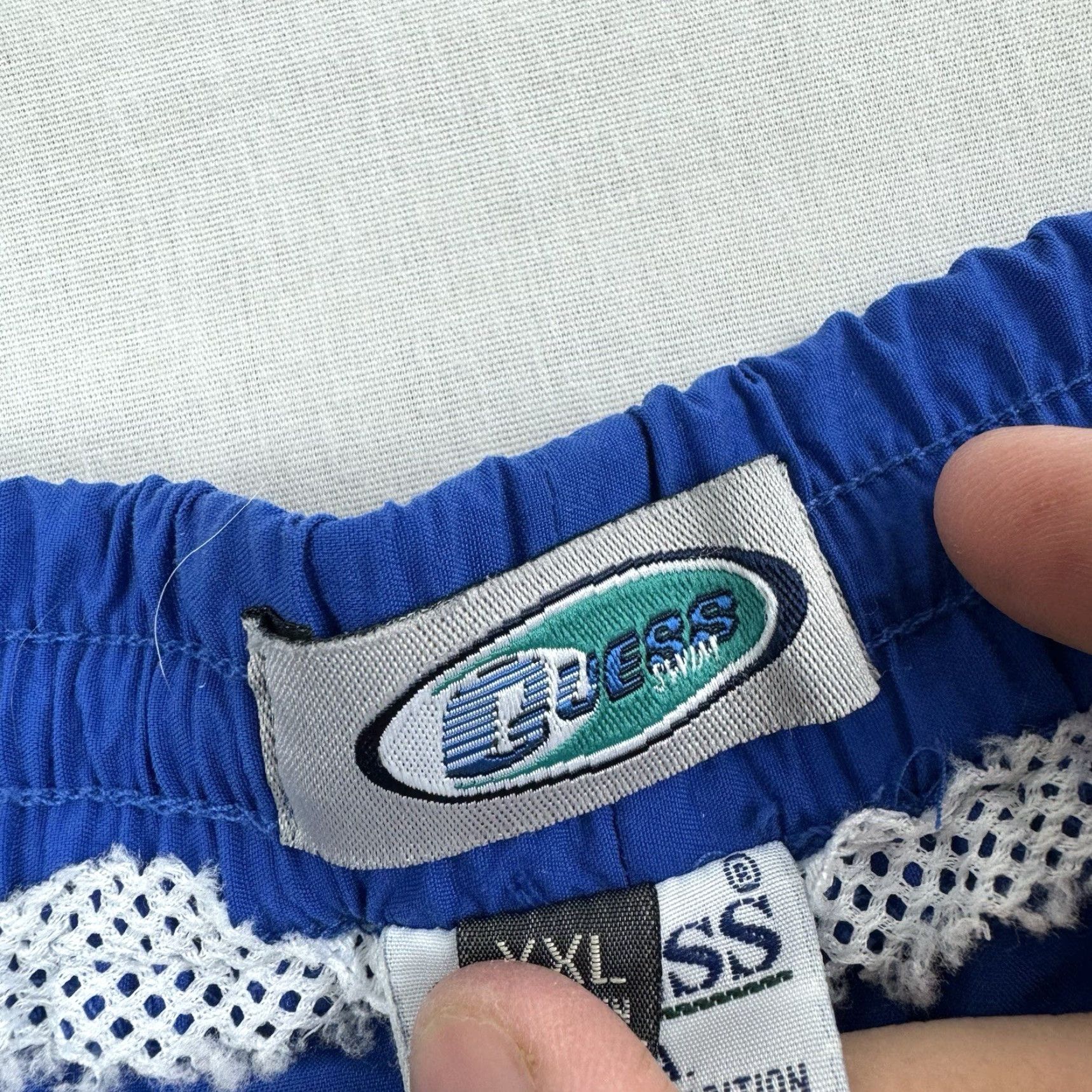 Guess VINTAGE GUESS Swim Trunks Adult 2XL Blue 90s Y2K Hipster Mens Size US 39 - 4 Thumbnail