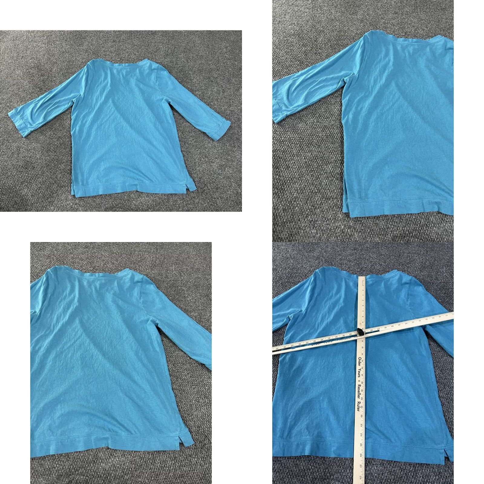 Soft Surroundings Soft Surroundings Shirt Womens PXL Blue 3/4 Sleeve Button Tunic Cotton Top Size XL / US 12-14 / IT 48-50 - 8 Thumbnail