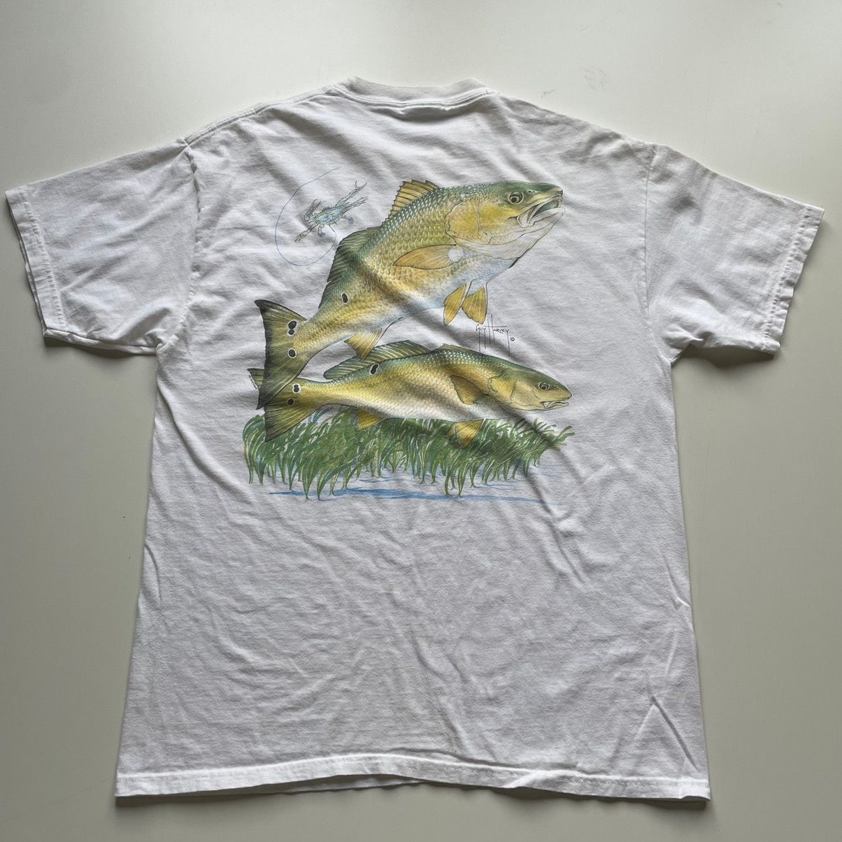 Vintage Vintage 90s Guy Harvey Fish Graphic Pocket T Shirt Large