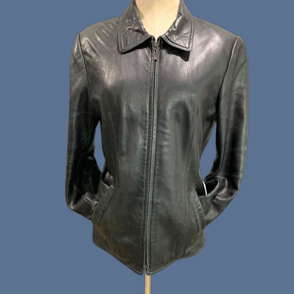 Skin VINTAGE Adler Collection Womens Jacket Coat Lamb Skin Black Zip Up Large L Size L / US 10 / IT 46 - 1 Thumbnail