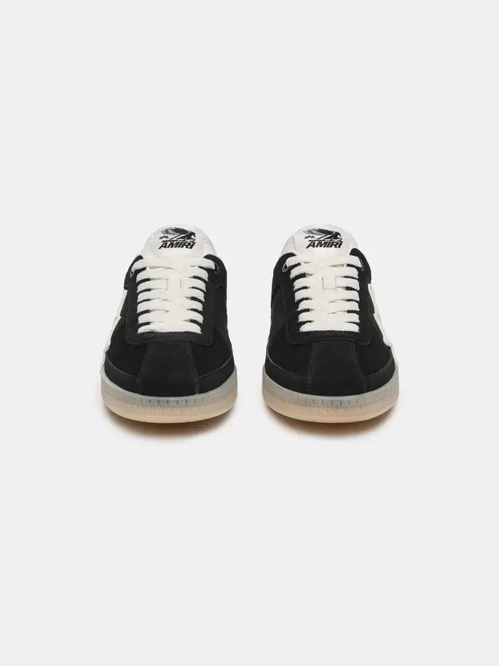 Amiri o1s1wg110526 Suede Pacific Low-Top Sneakers Black/White Size US 13 / EU 46 - 3 Thumbnail