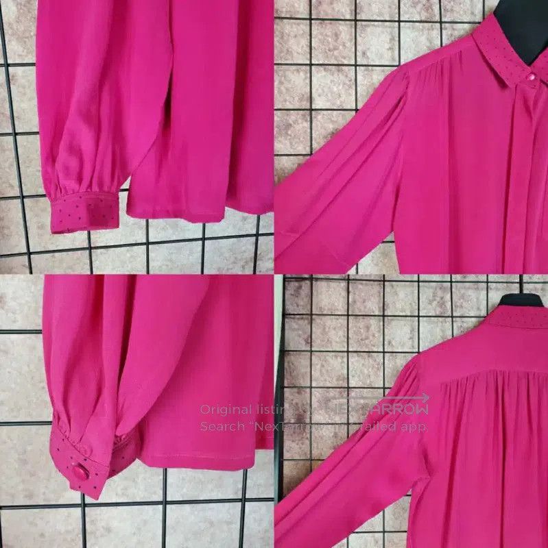 Dior Dior Pink Silk Dot Long Sleeve Blouse . Size M / US 6-8 / IT 42-44 - 4 Thumbnail