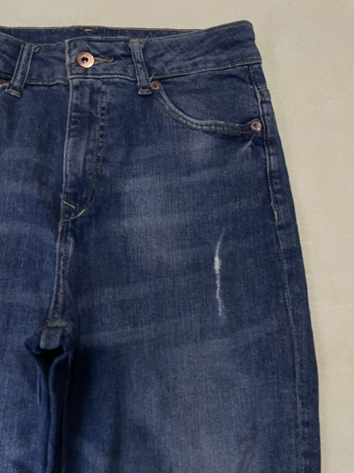 Divided Vintage Skinny Distress Faded Denim Jeans Size US 27 - 4 Thumbnail